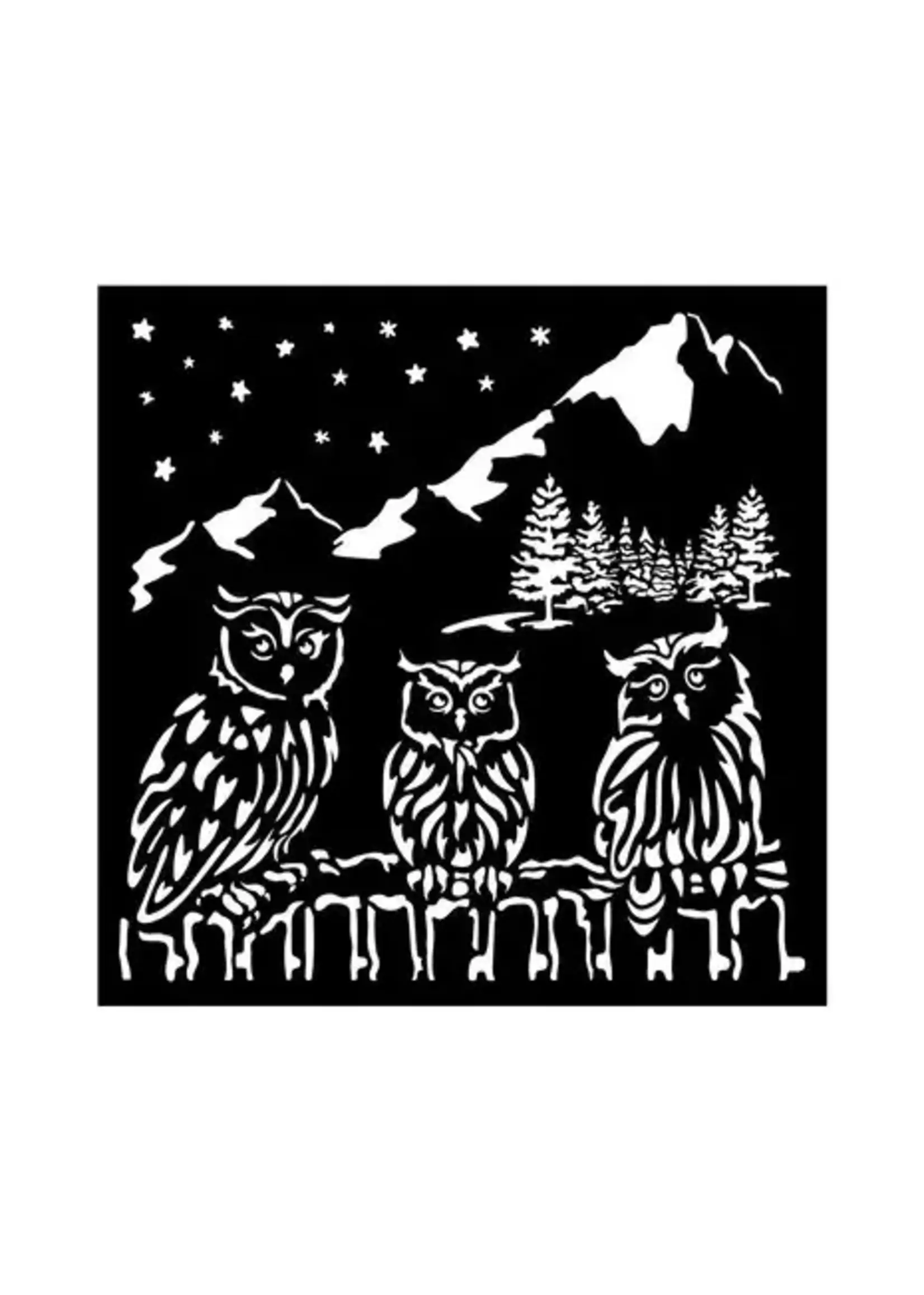The Owl's House Thick Stencil 18x18cm Owls (KSTDQ125)