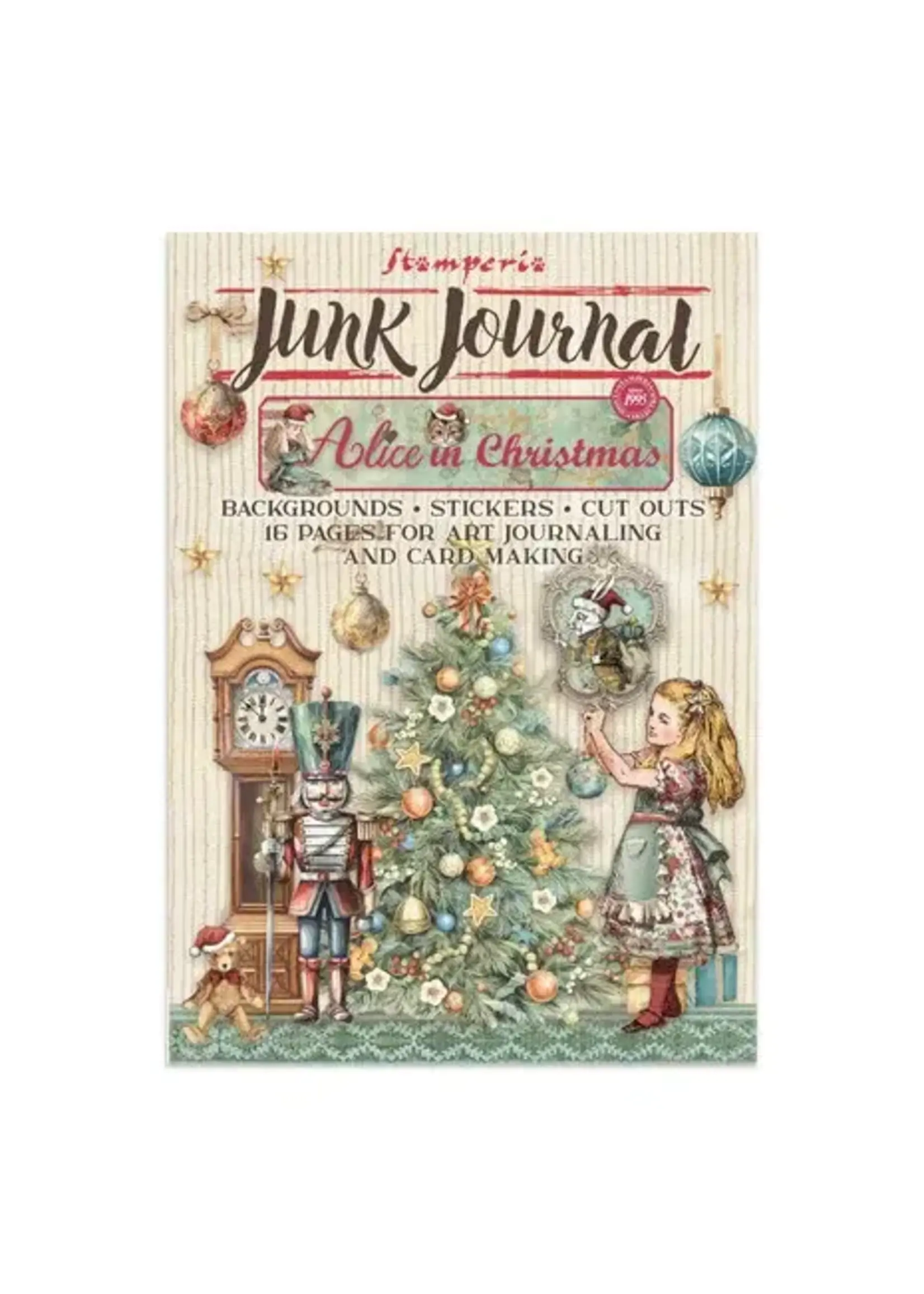 Alice in Christmas Junk Journal Backgrounds, Stickers, Cut-Outs (SBJK03)