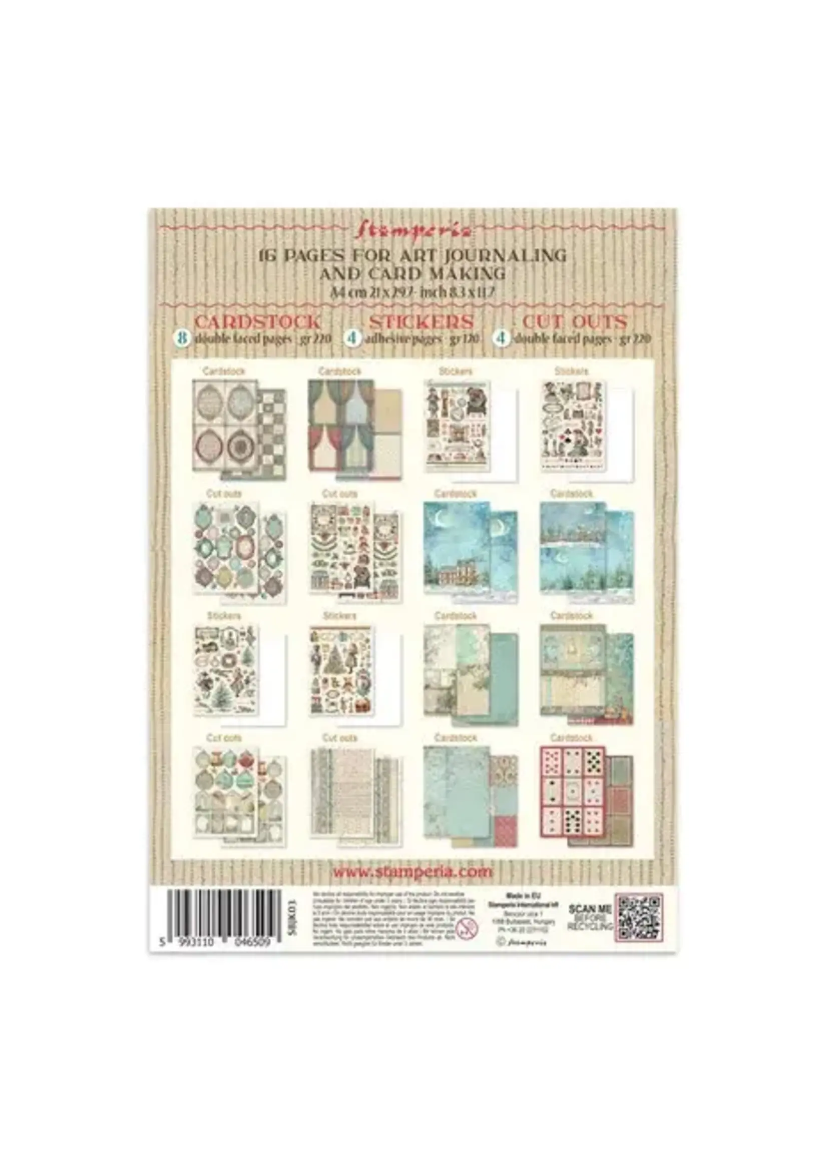 Alice in Christmas Junk Journal Backgrounds, Stickers, Cut-Outs (SBJK03)