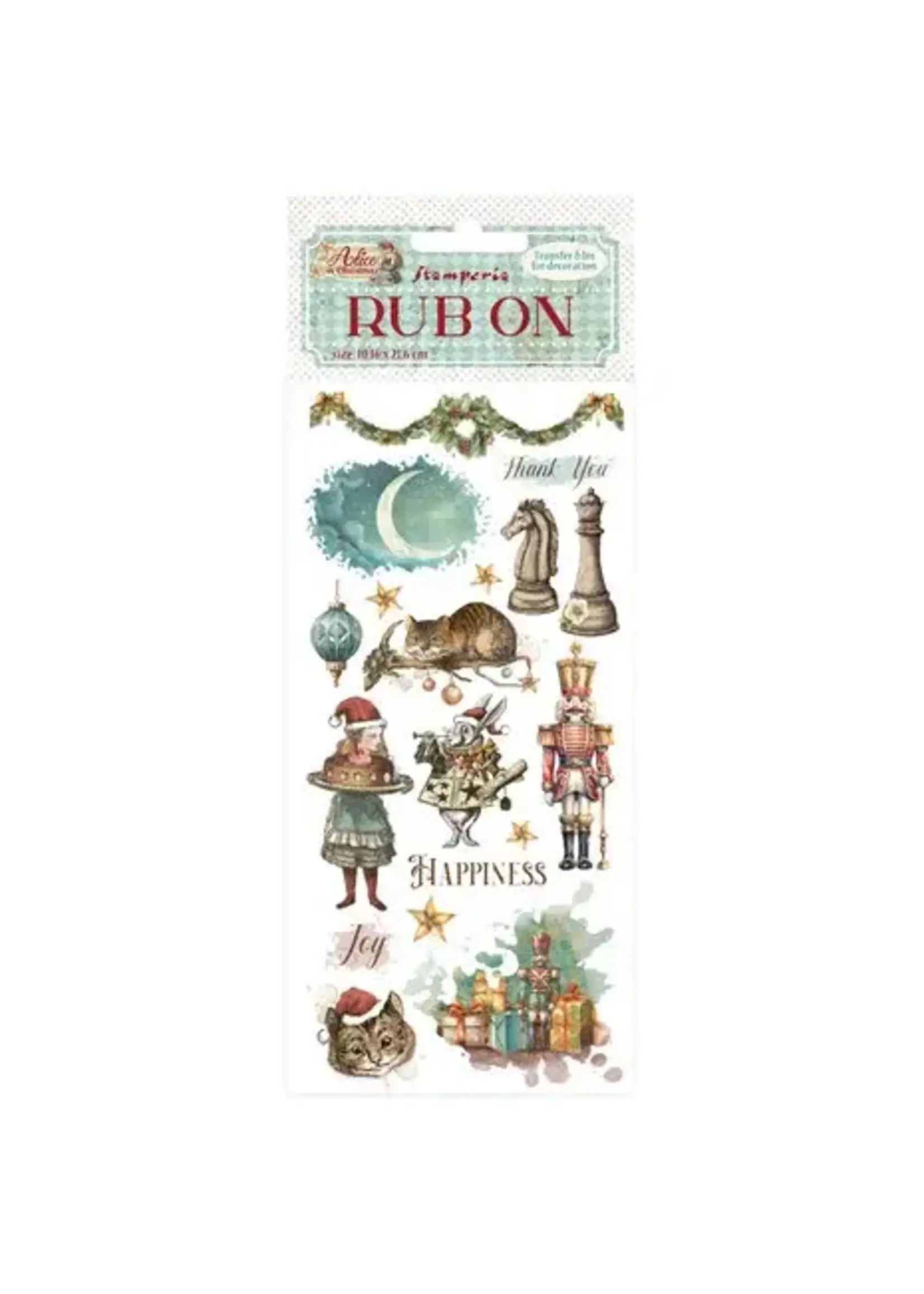 Alice in Christmas Rub-on 4x8,5 Inch Happiness (DFLRB182)