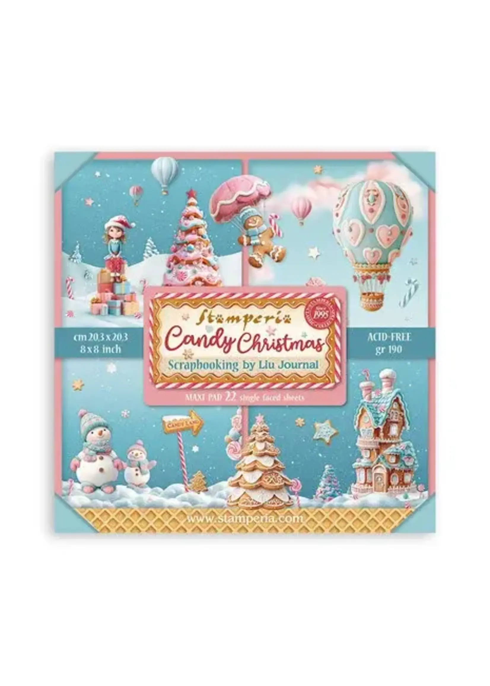 Candy Christmas 8x8 Inch Paper Pack Maxi (Single Face) (SBBSXB15)
