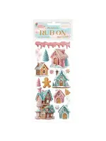 Candy Christmas Rub-on 4x8,5 Inch Marzipan Houses (DFLRB176)