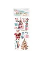 Candy Christmas Rub-on 4x8,5 Inch Santa Claus (DFLRB173)