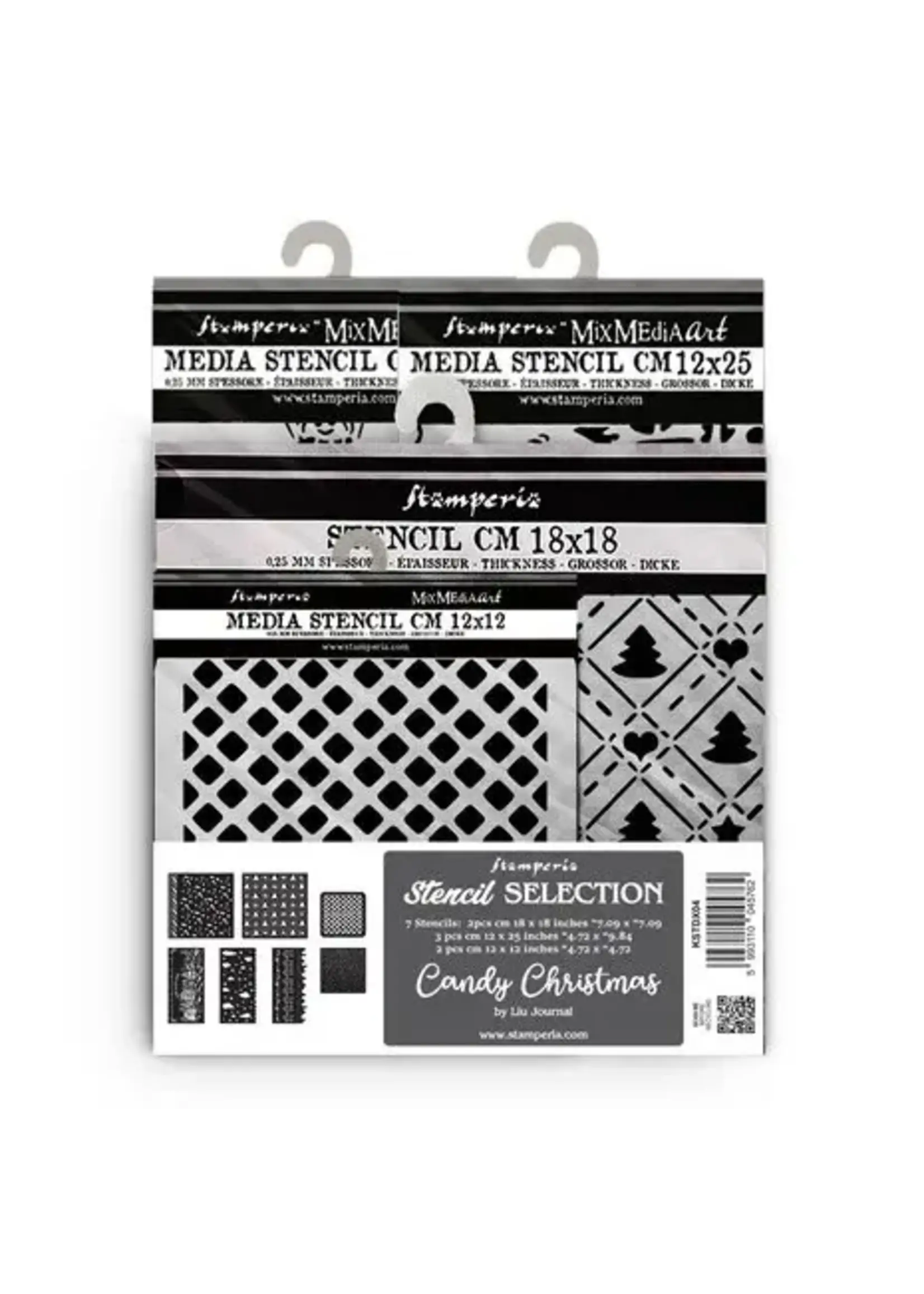 Candy Christmas Stencil Assortment (7pcs) (KSTDX04)