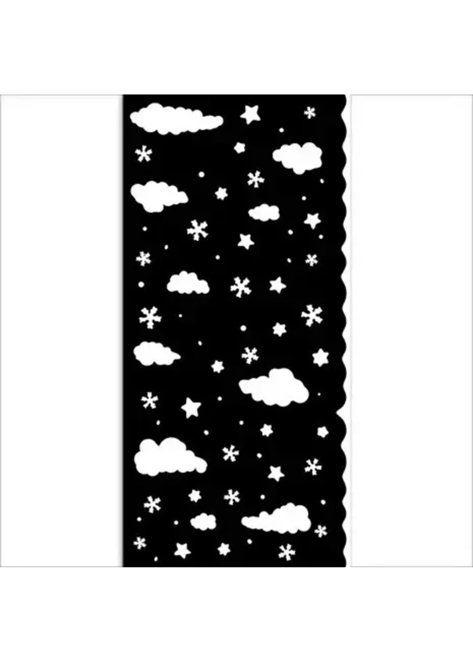 Candy Christmas Thick Stencil 12x25cm Clouds (KSTDL124)
