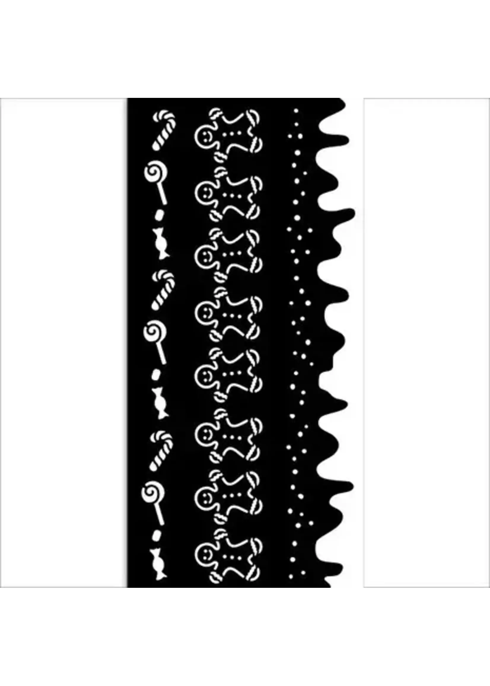 Candy Christmas Thick Stencil 12x25cm Stripes (KSTDL125)
