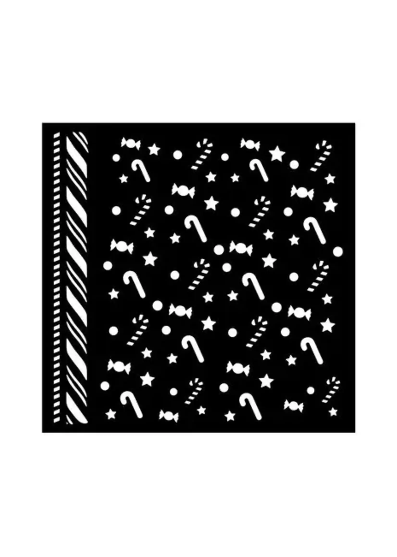 Candy Christmas Thick Stencil 18x18cm Candycanes Pattern (KSTDQ124)