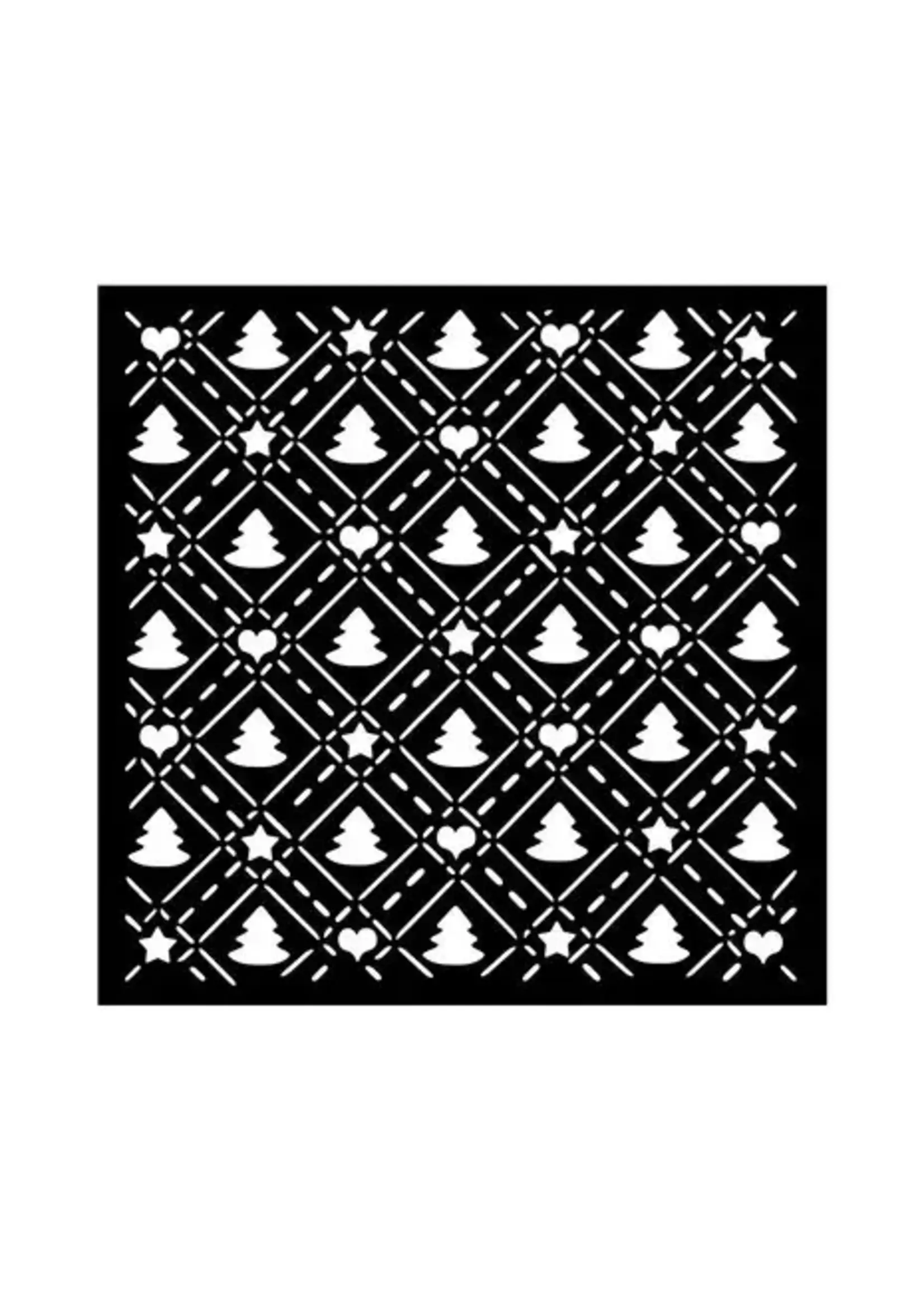 Candy Christmas Thick Stencil 18x18cm Tree Pattern (KSTDQ123)