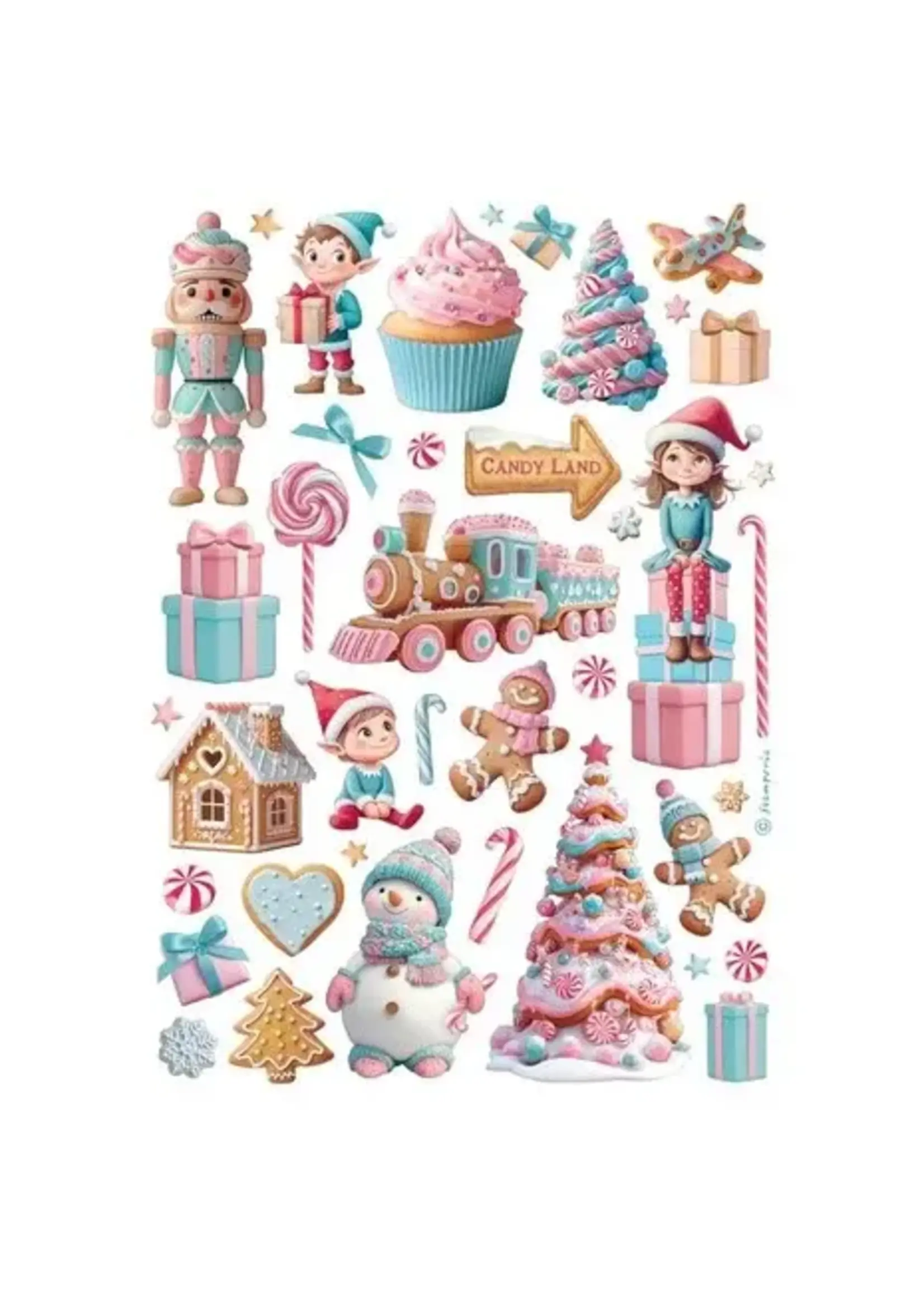 Candy Christmas A4 Rice Paper Elements (1pcs) (DFSA41050)
