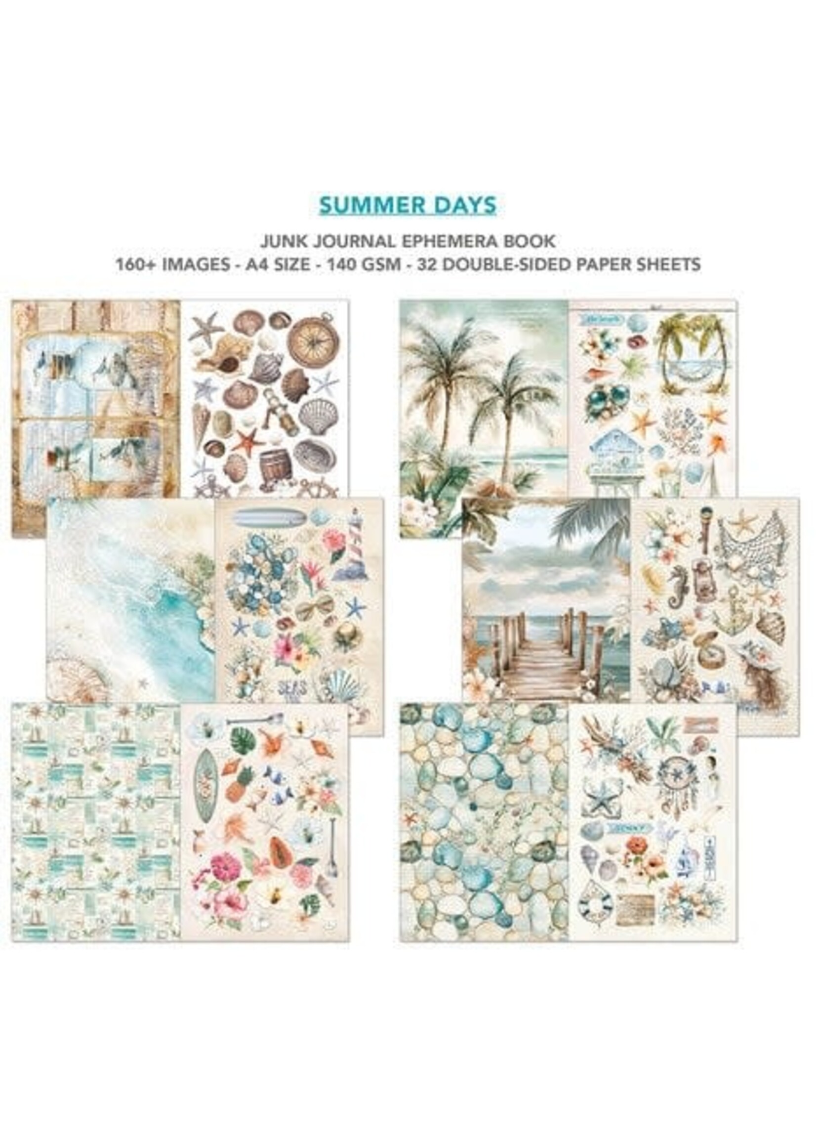 Summer Days A4 Junk Journal Ephemera Book (32pcs) (CBB010)