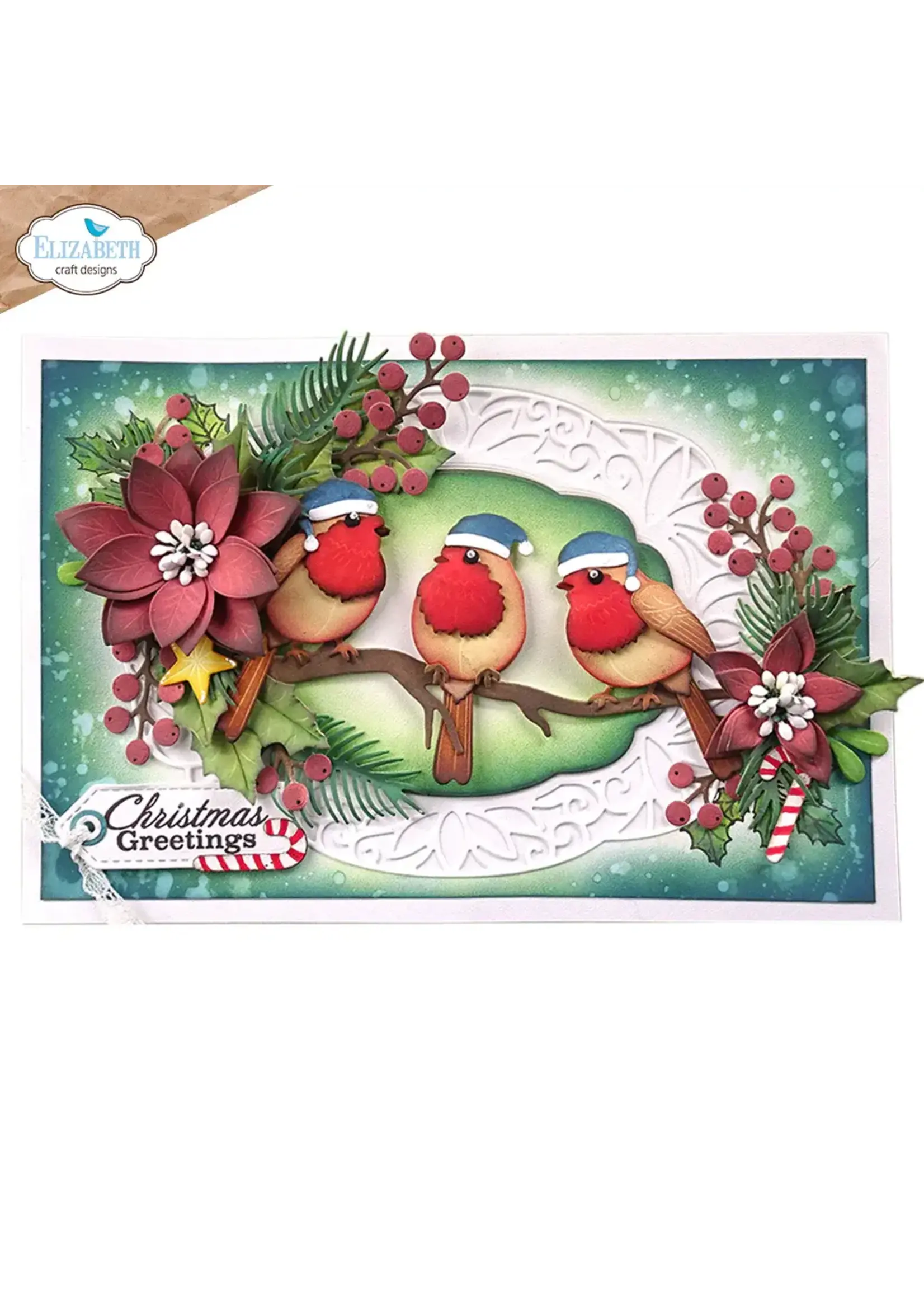 Feestelijk roodborstje Papier bloemenartikelnummer: 2272