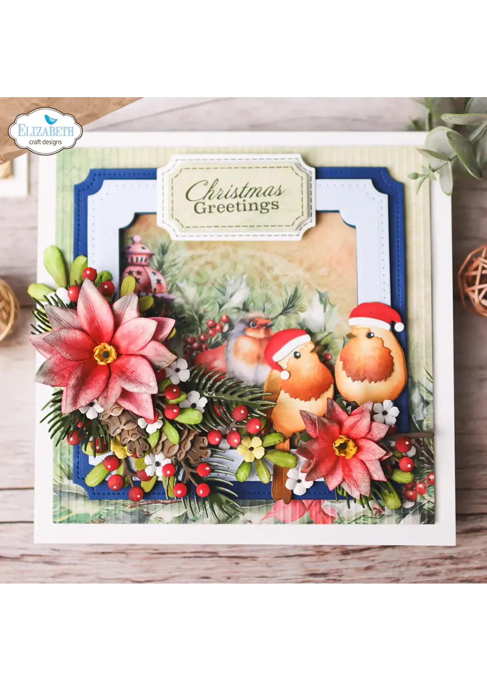 Feestelijk roodborstje Papier bloemenartikelnummer: 2272