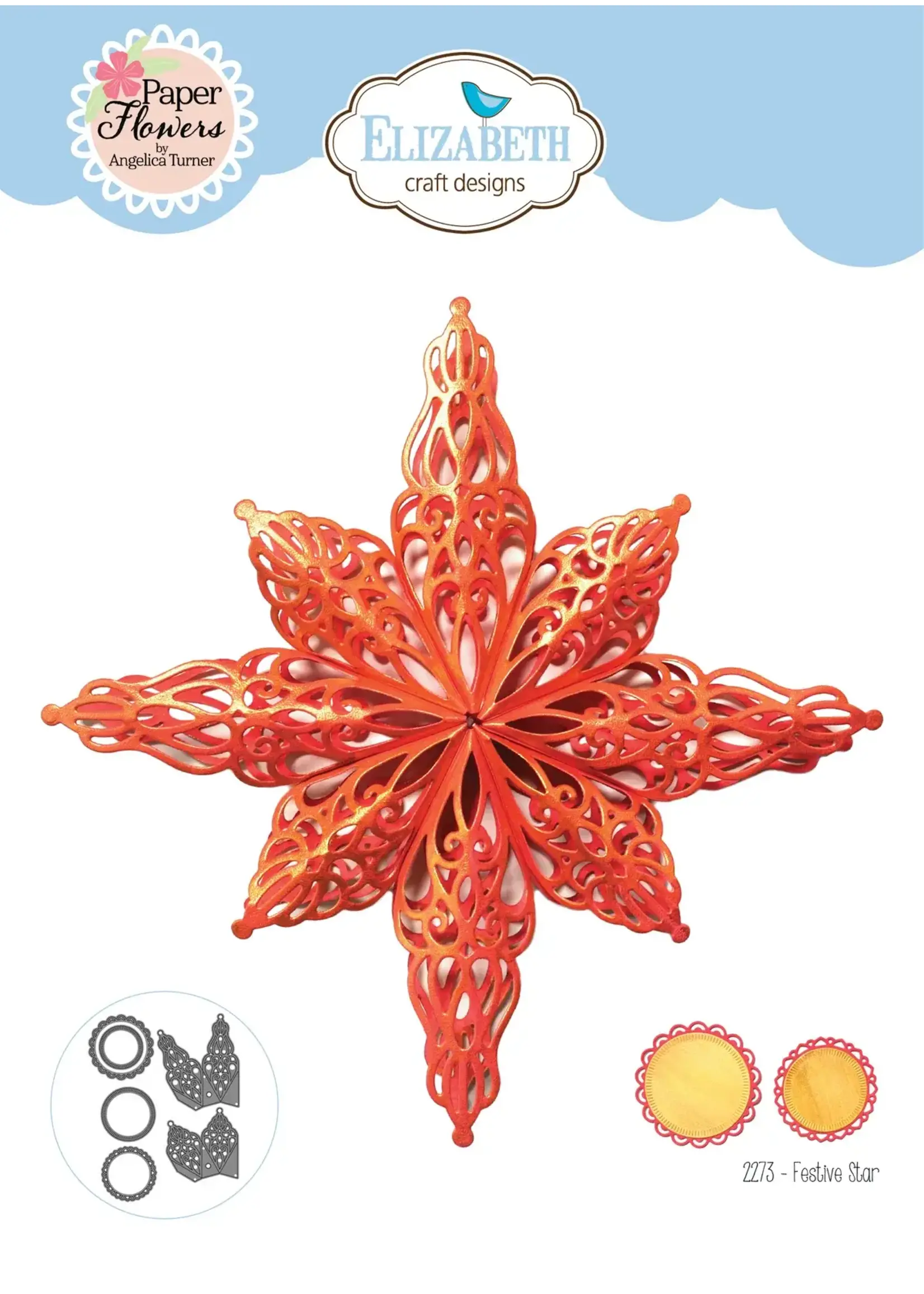 Feestelijke ster Papieren bloemenartikelnummer: 2273