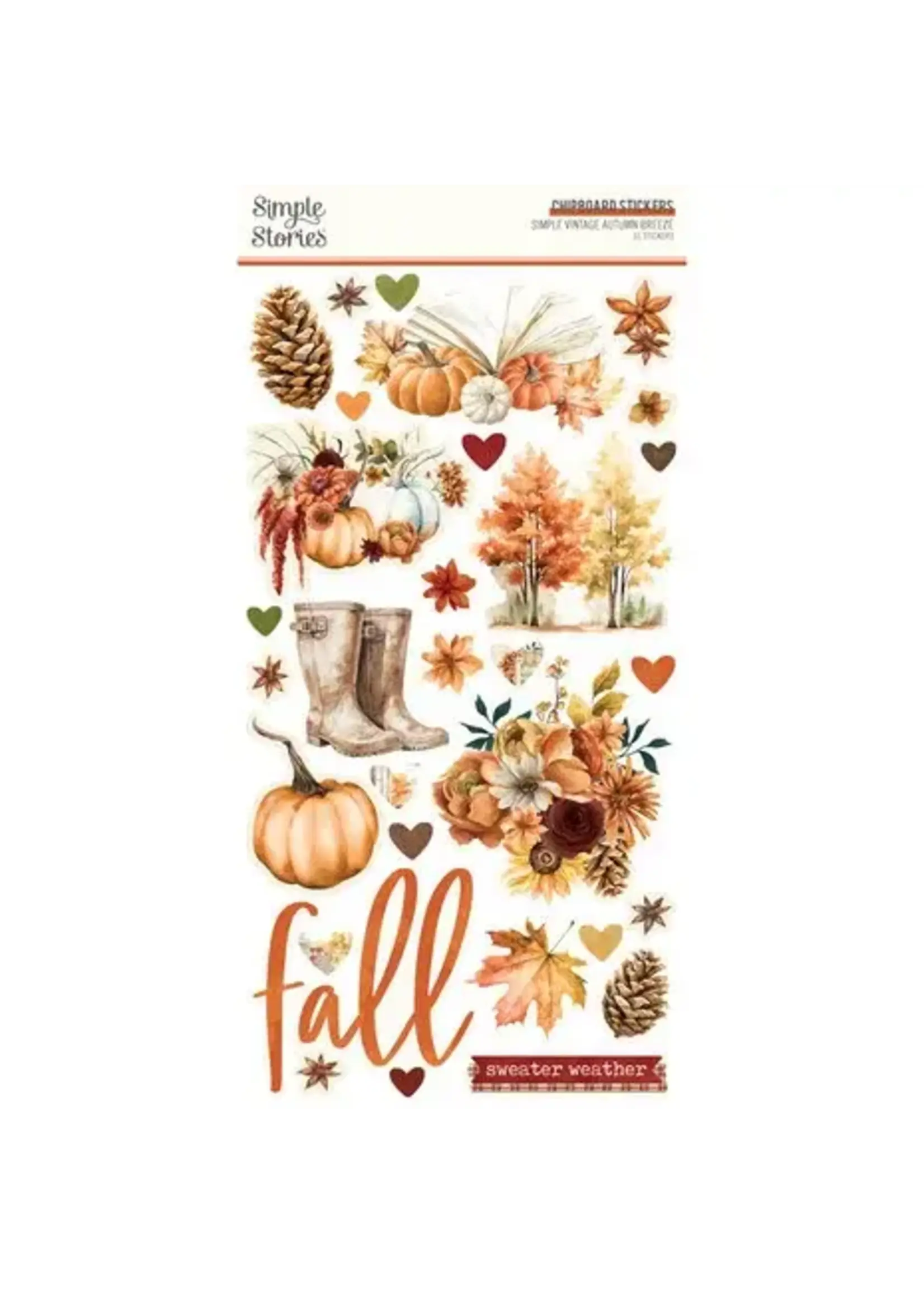 Simple Vintage Autumn Breeze 6x12 Inch Chipboard Stickers (25121)