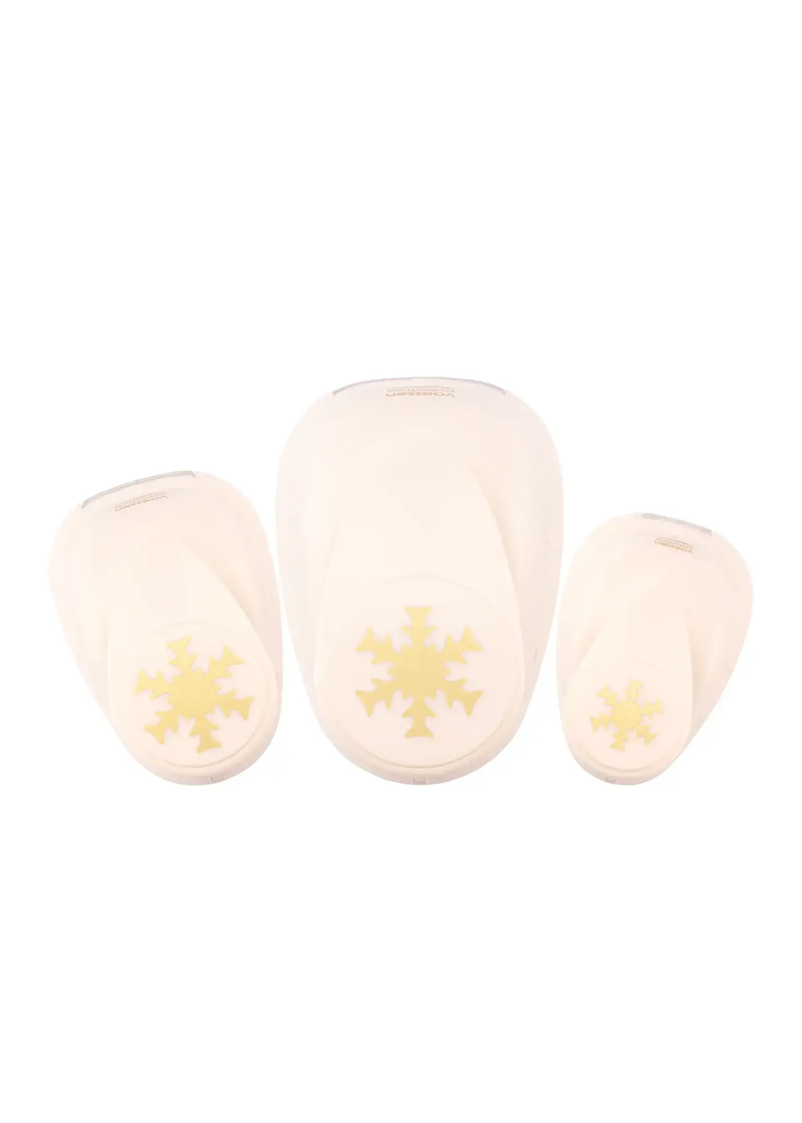 Vaessen Creative • Figuurpons Set Sneeuwvlokken Winter Whisper 3st. Vaessen Creative 213 Sneeuwvlok groot (3,5 x 3,7 cm), medium (2,4 x 2,5 cm), klein ( Ø 1,5 cm)7-211