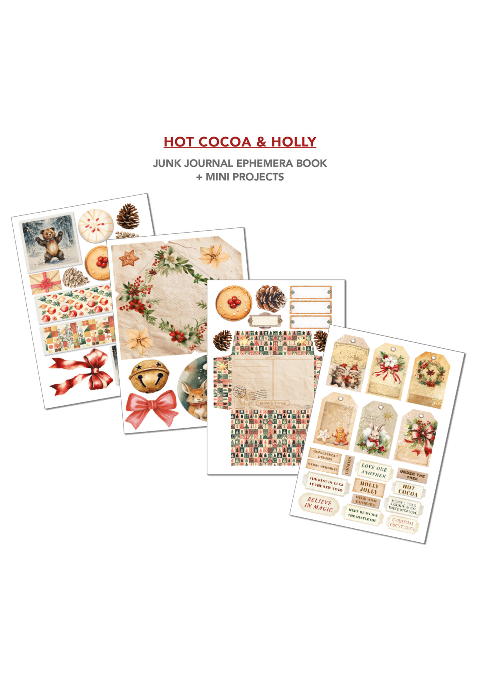 Ephemera Book Hot Cocoa & Holly A4 32/Pkg