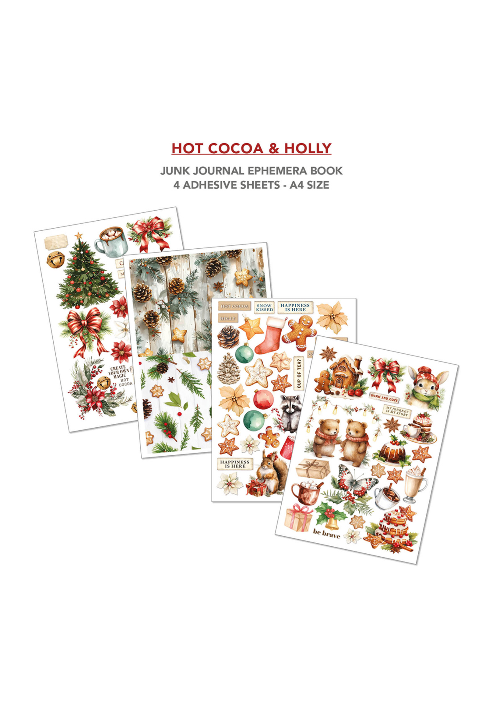 Ephemera Book Hot Cocoa & Holly A4 32/Pkg