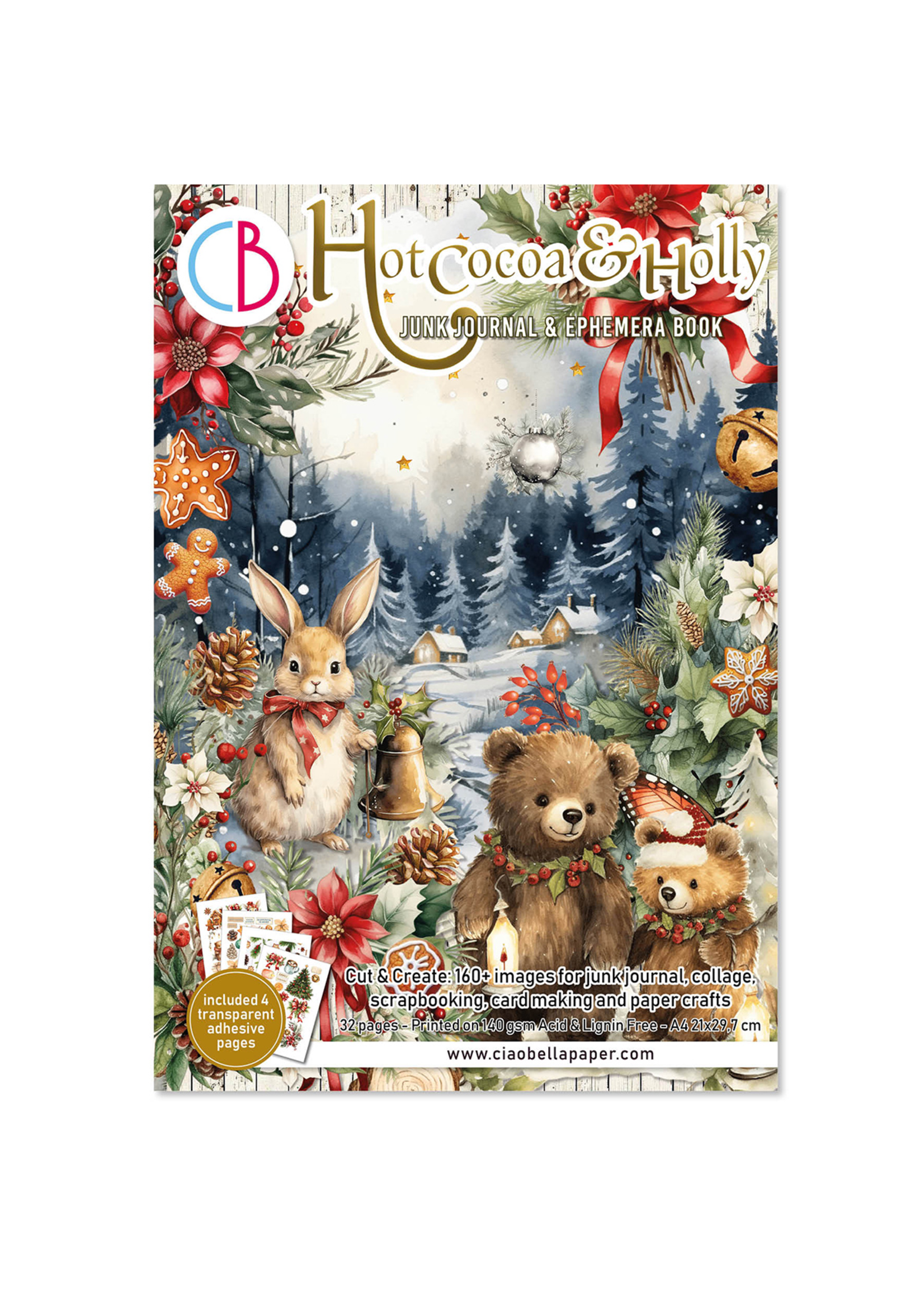 Ephemera Book Hot Cocoa & Holly A4 32/Pkg