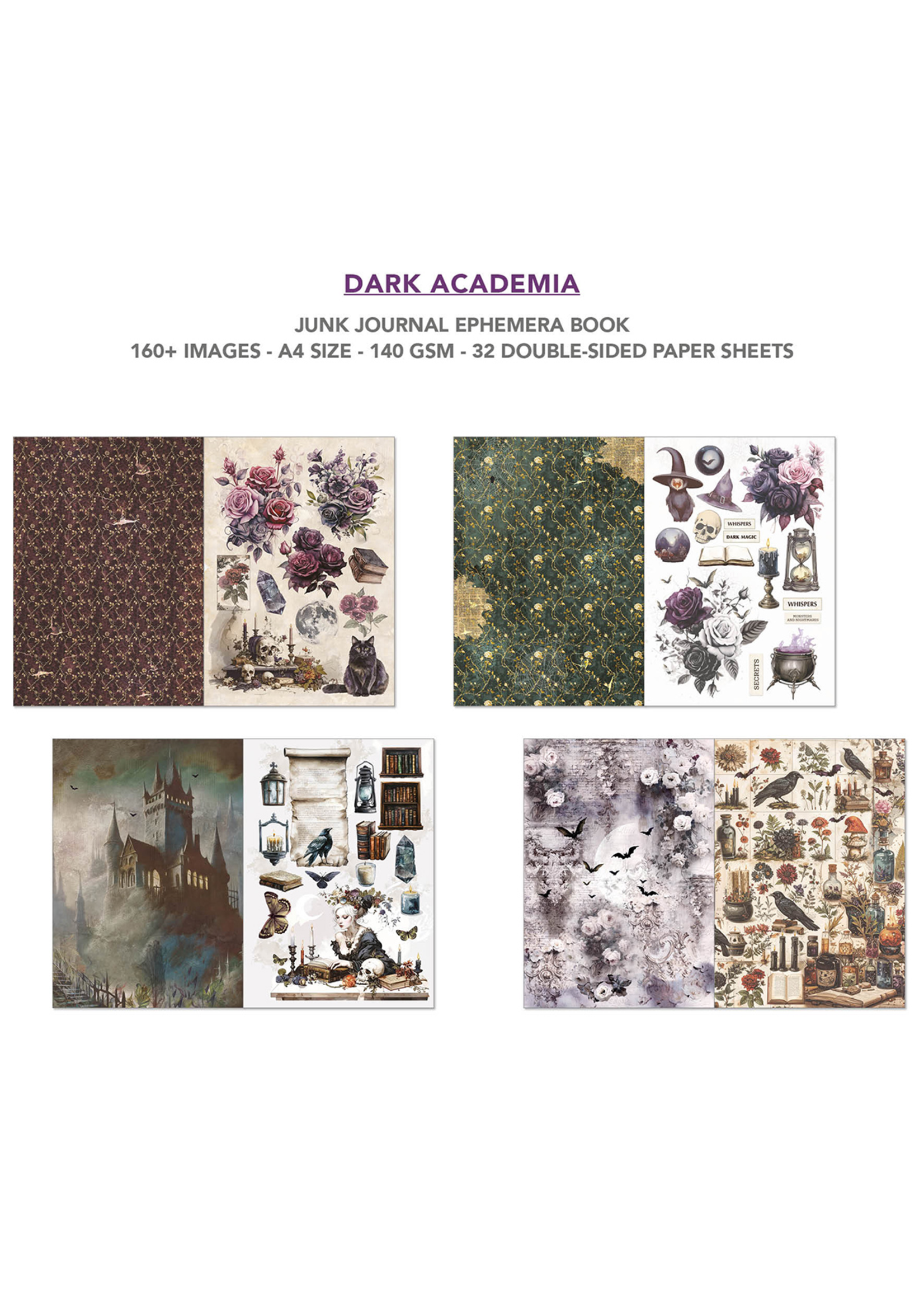 Ephemera Book Dark Academia A4 32/Pkg