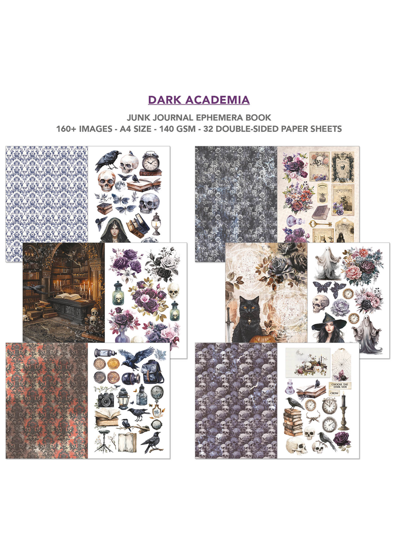 Ephemera Book Dark Academia A4 32/Pkg