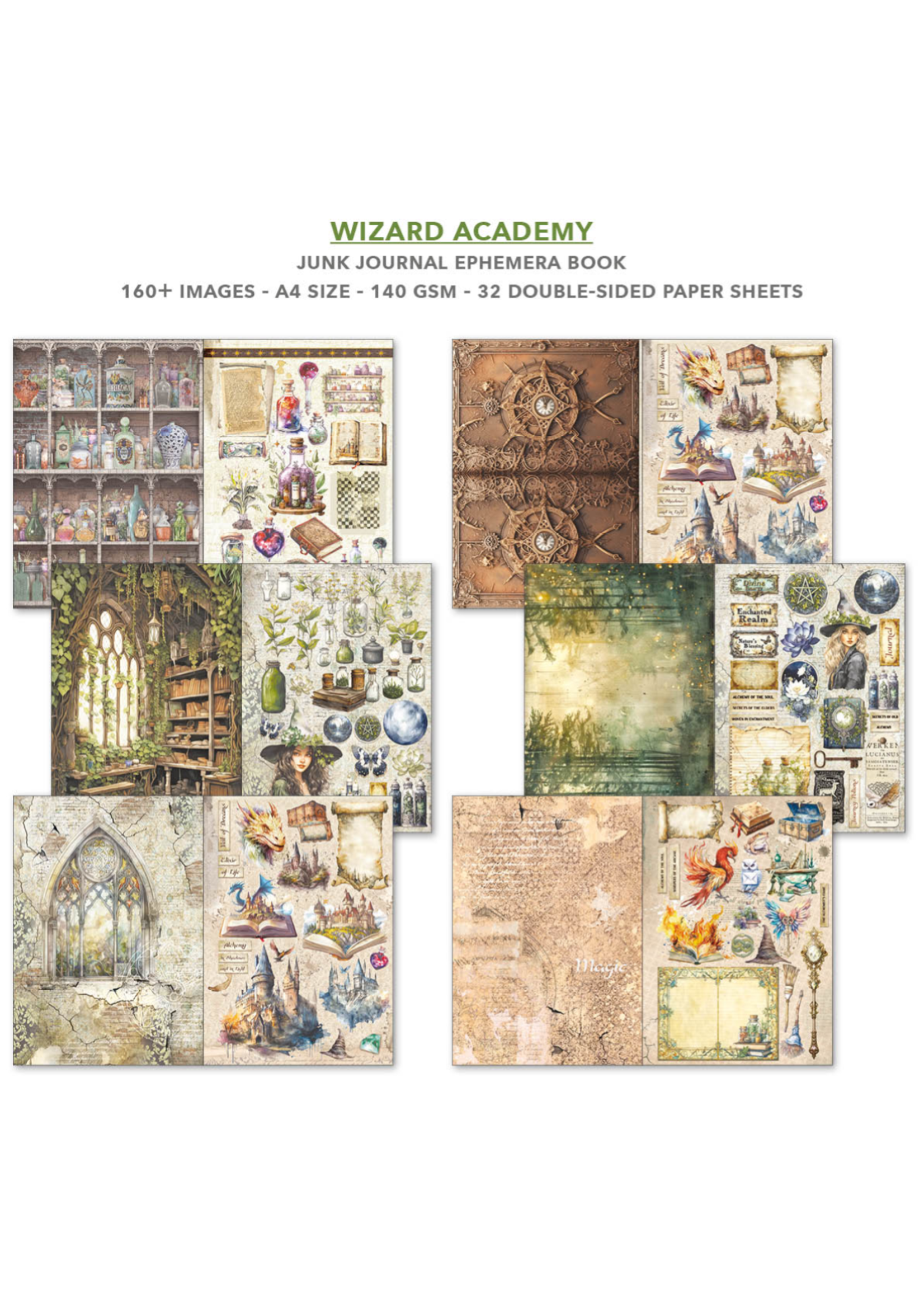 Ephemera Book Wizard Academy A4 32/Pkg