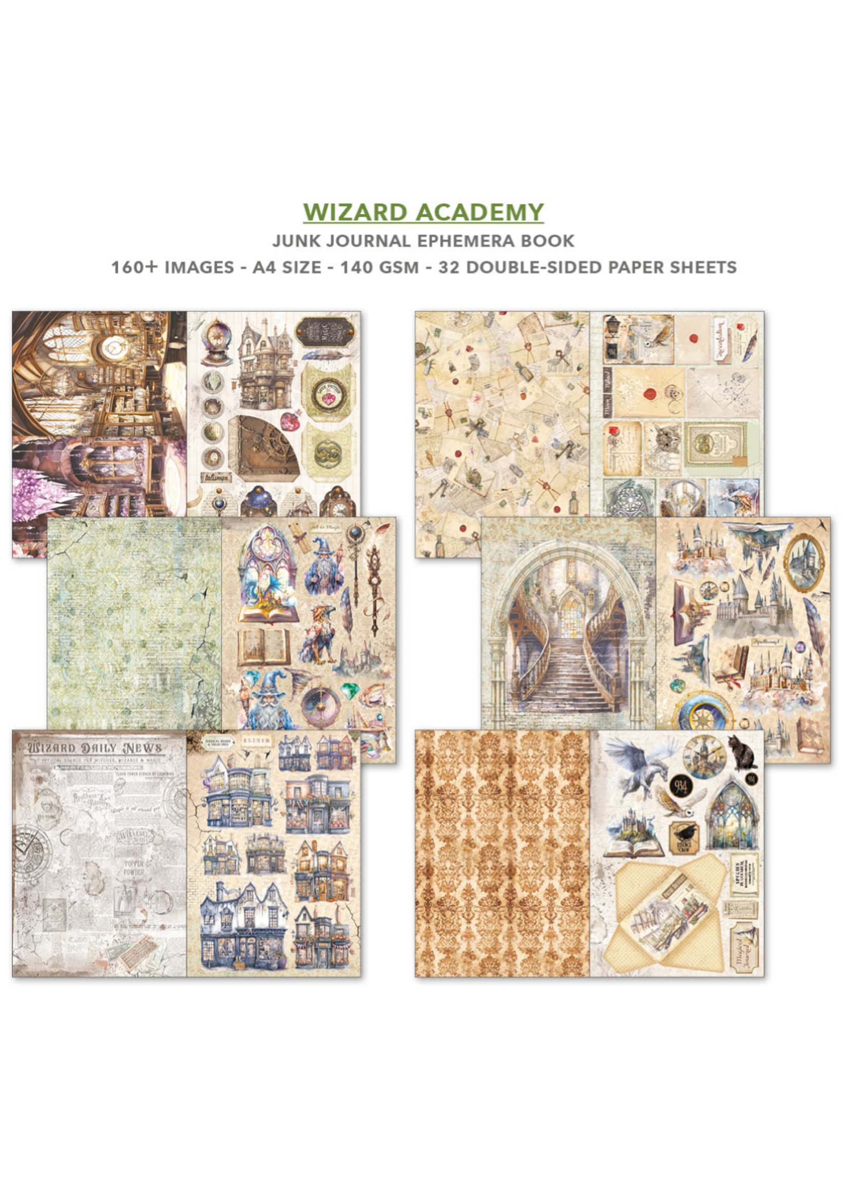 Ephemera Book Wizard Academy A4 32/Pkg