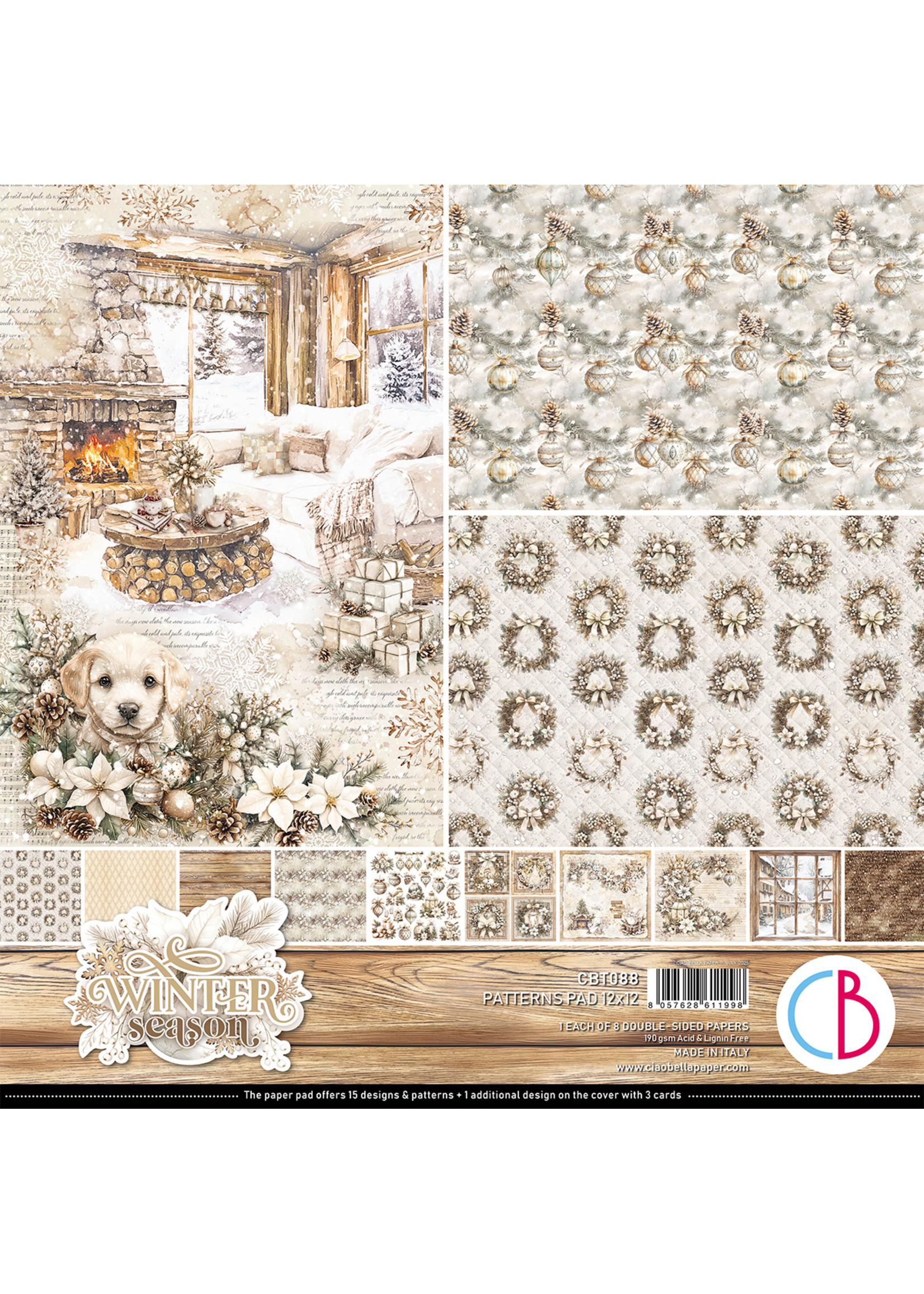 Winter season Patterns Pad 12"x12" 8/Pkg