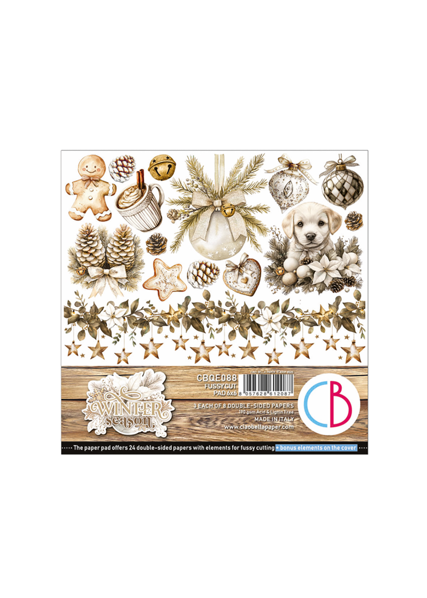 Winter season Fussy Cut Pad 6"x6" 24/Pkg