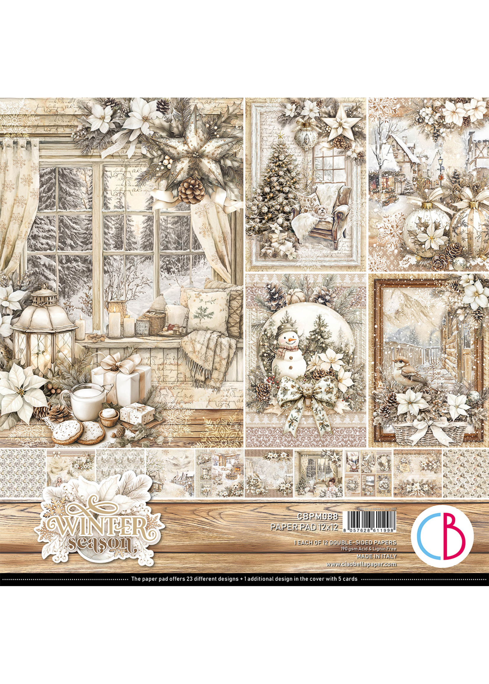 Winter season Paper Pad 12"x12" 12/Pkg