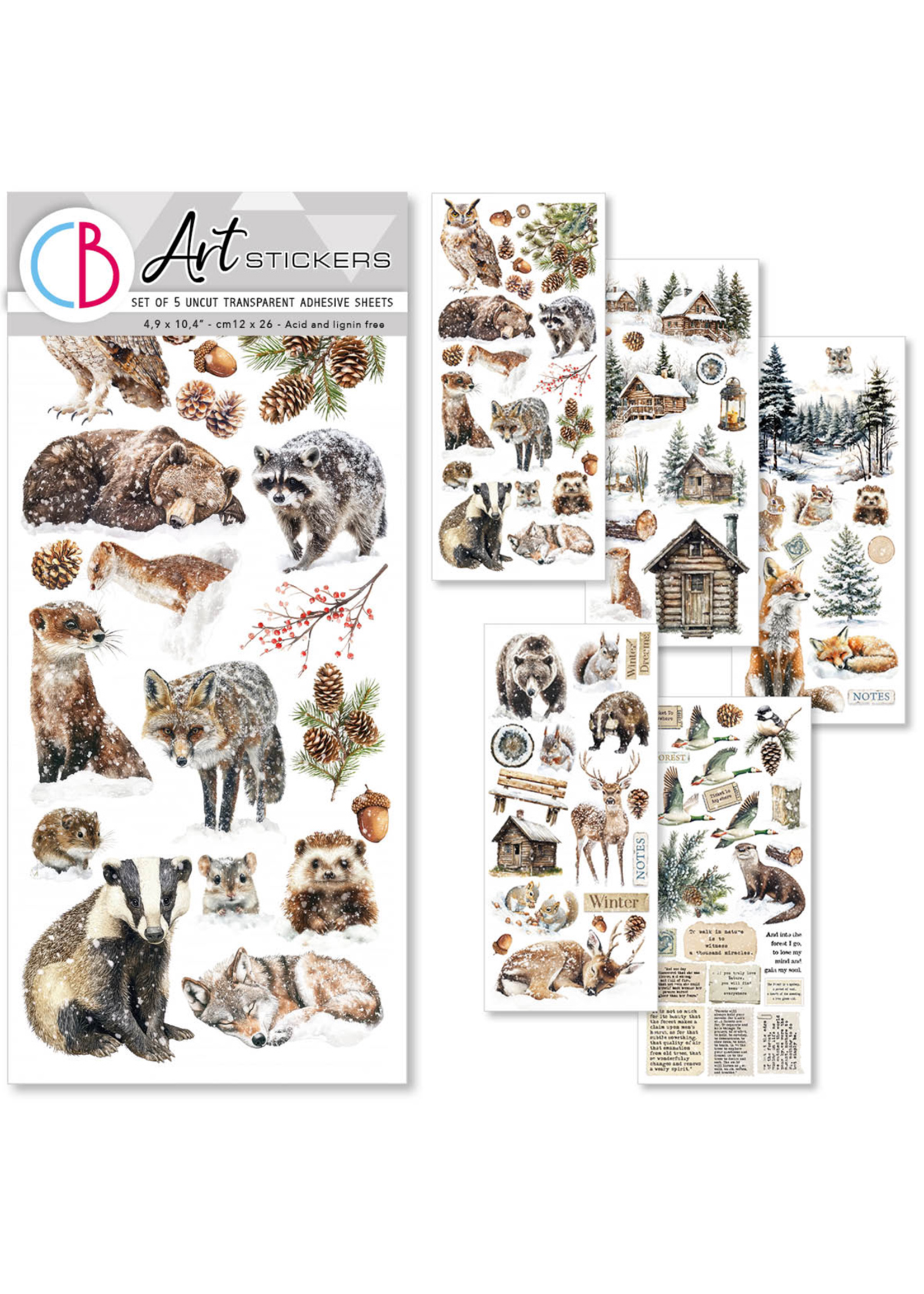 Art Stickers Forest Tales transparent adhesive sheets 5/Pkg