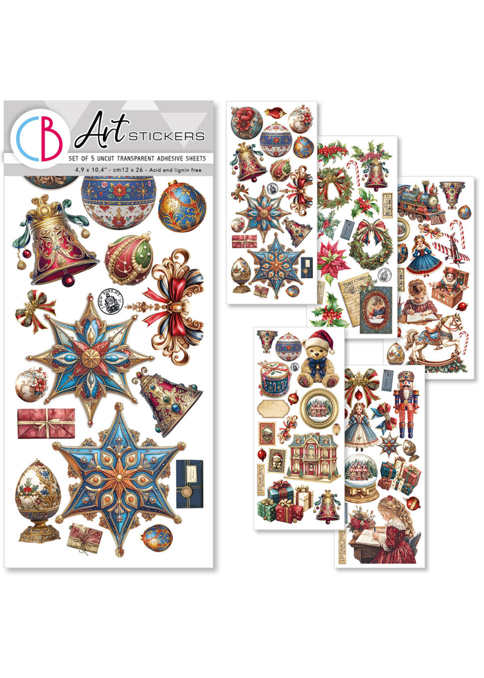 Art Stickers Toy Shop transparent adhesive sheets 5/Pkg