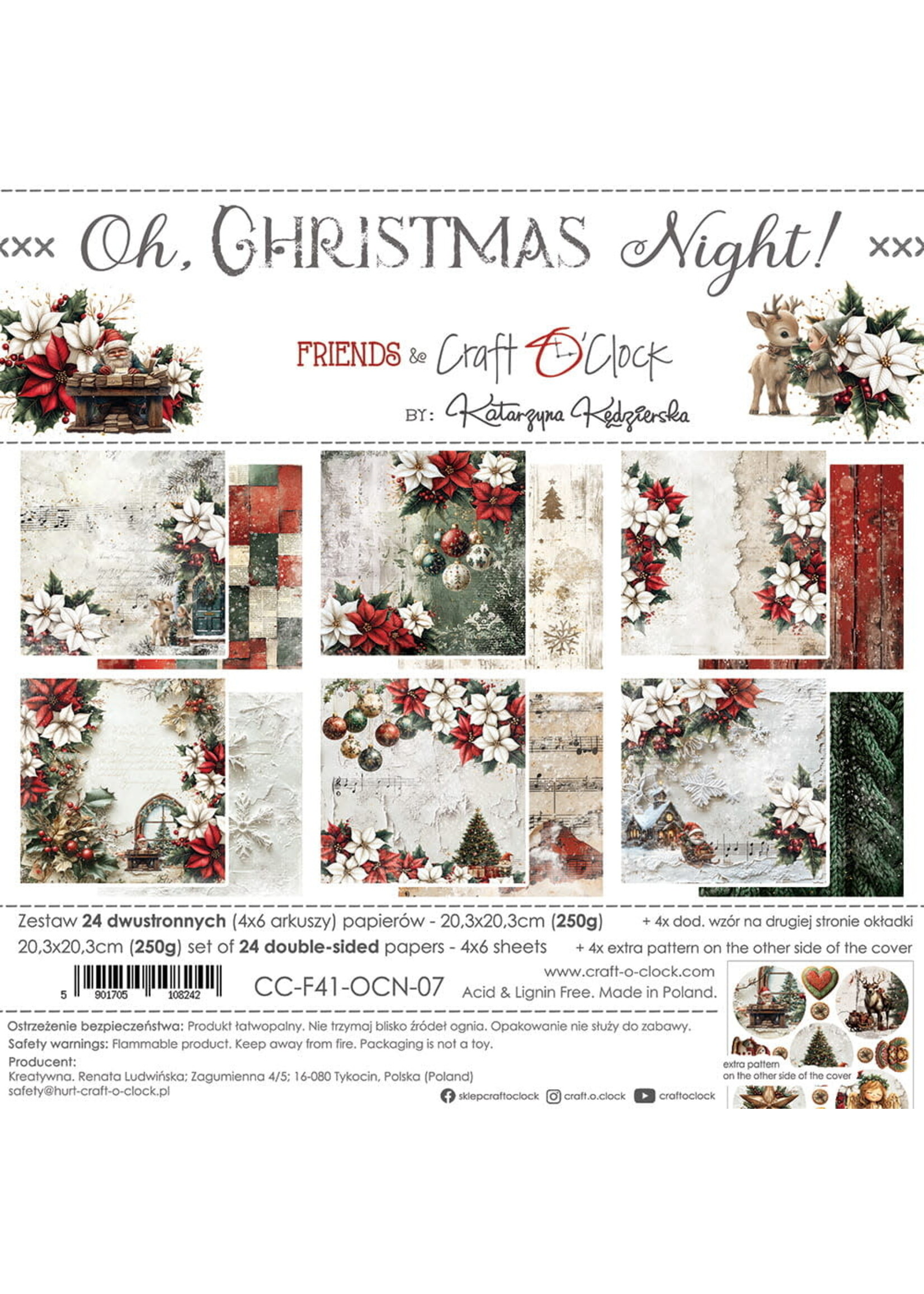 OH CHRISTMAS NIGHT - a set of papers 20,3x20,3cm