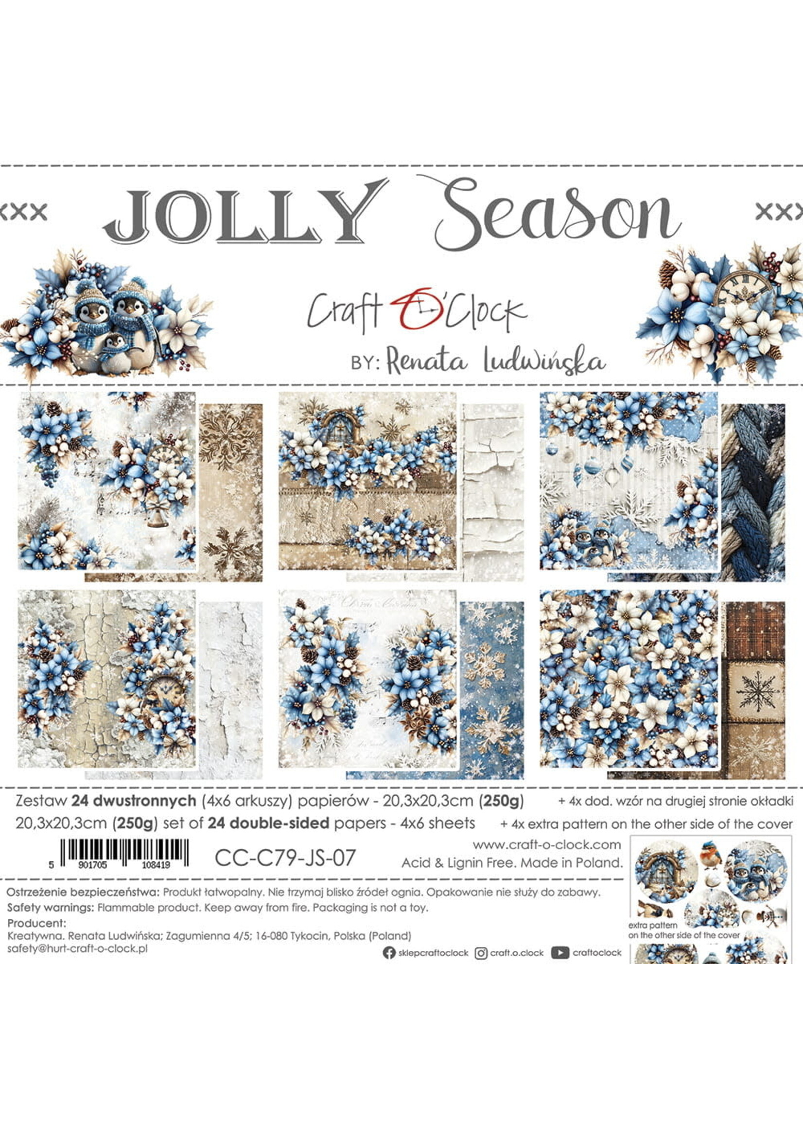JOLLY SEASON - a set of papers 20,3x20,3cm