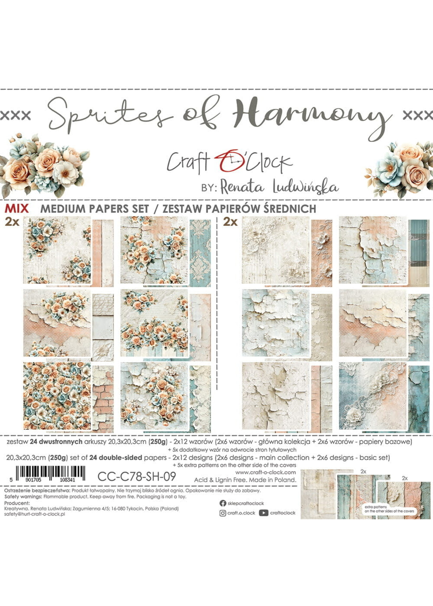 SPRITES OF HARMONY - a set of papers 20,3x20,3cm - MIX