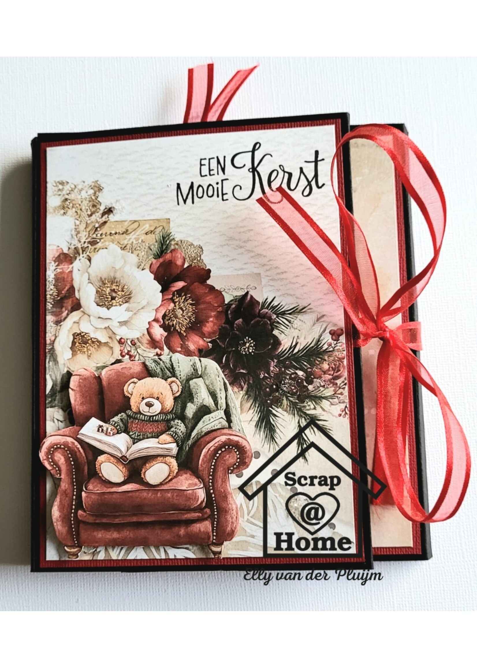 Kerst mini album kaart Elly en Lia