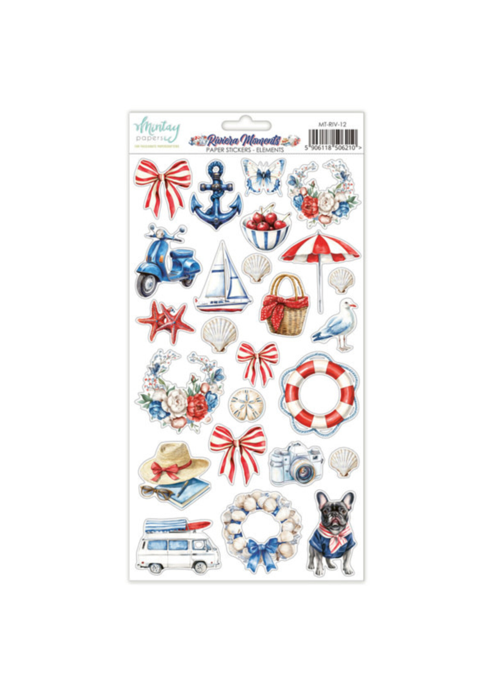 6 x 12 Paper Stickers - Riviera Moments - Elements