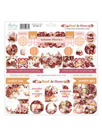 12 x 12 Chipboard Ephemera Sheet - Rust & Rose