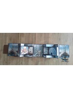 Uitgebreide Winter Fairy Kaart pakket  , incl papierpakket, plaatjes vellen, chipboard, lint, cardstock en dig. werkbeschrijving