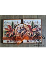 Uitgebreide Herfst Fairy Kaart pakket  , incl  A4 fairy pakket, papierpakket herfst, pakje plaatjes , chipboard, lint, cardstock en dig. werkbeschrijving