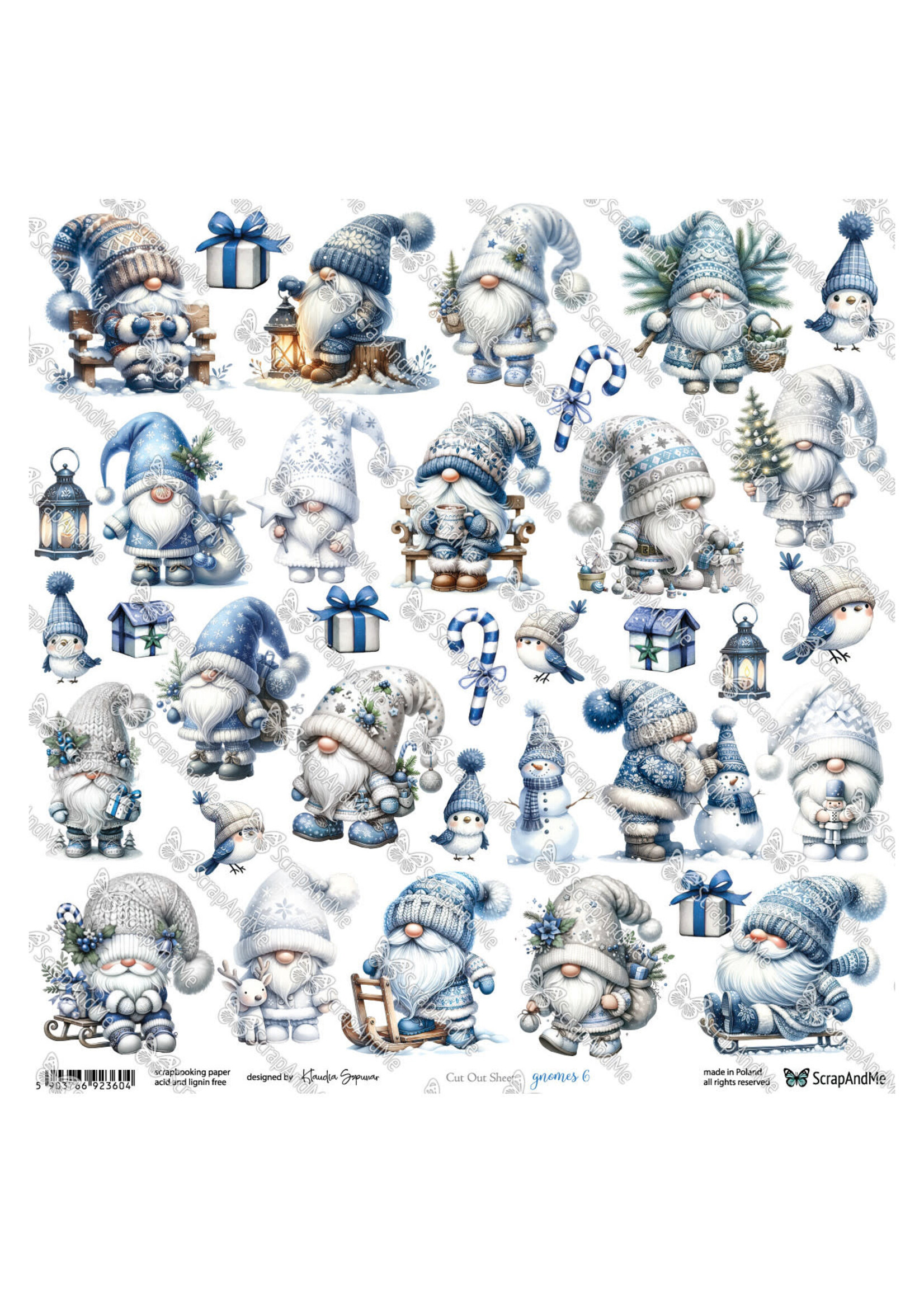 Gnomes 6 blauwe winter gnomes