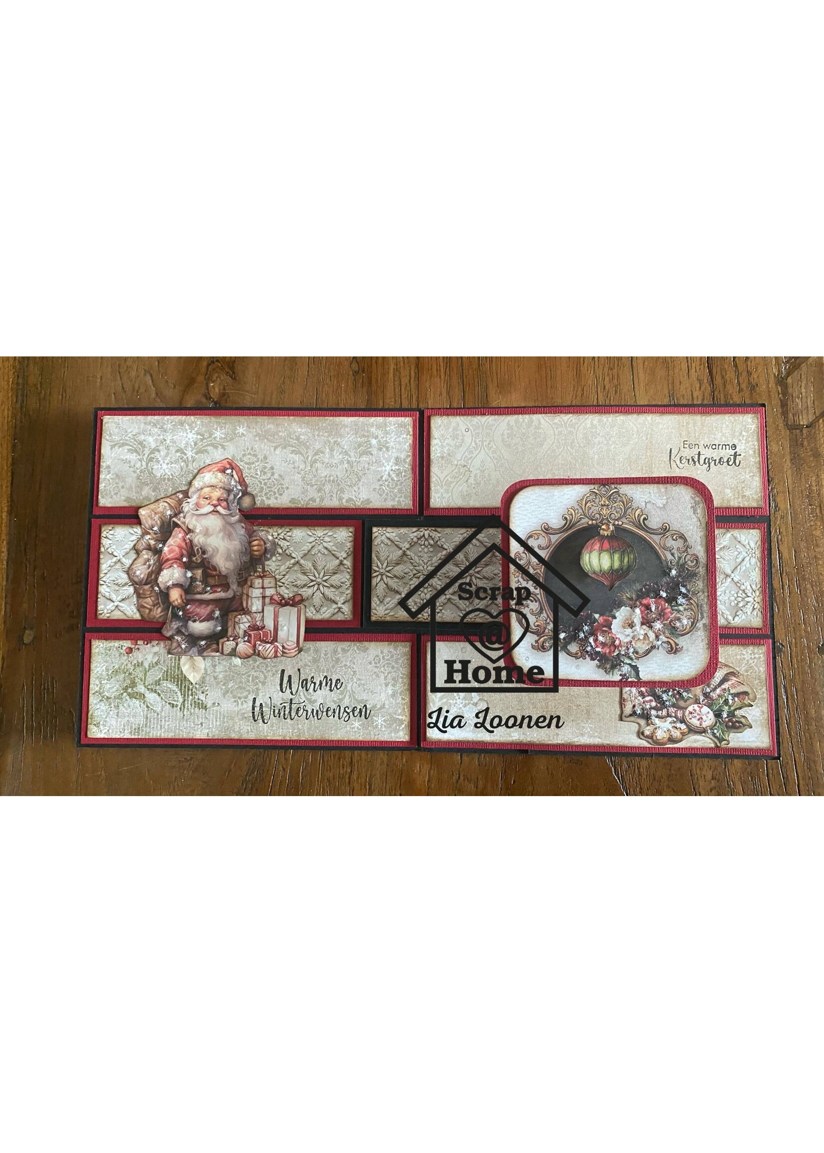 workshoppakket pop up kaart en minialbum kaart Kerst varriant