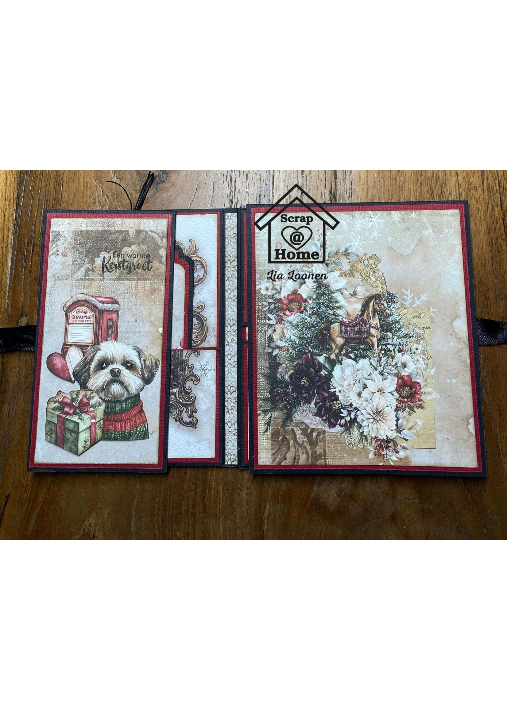 workshoppakket pop up kaart en minialbum kaart Kerst varriant