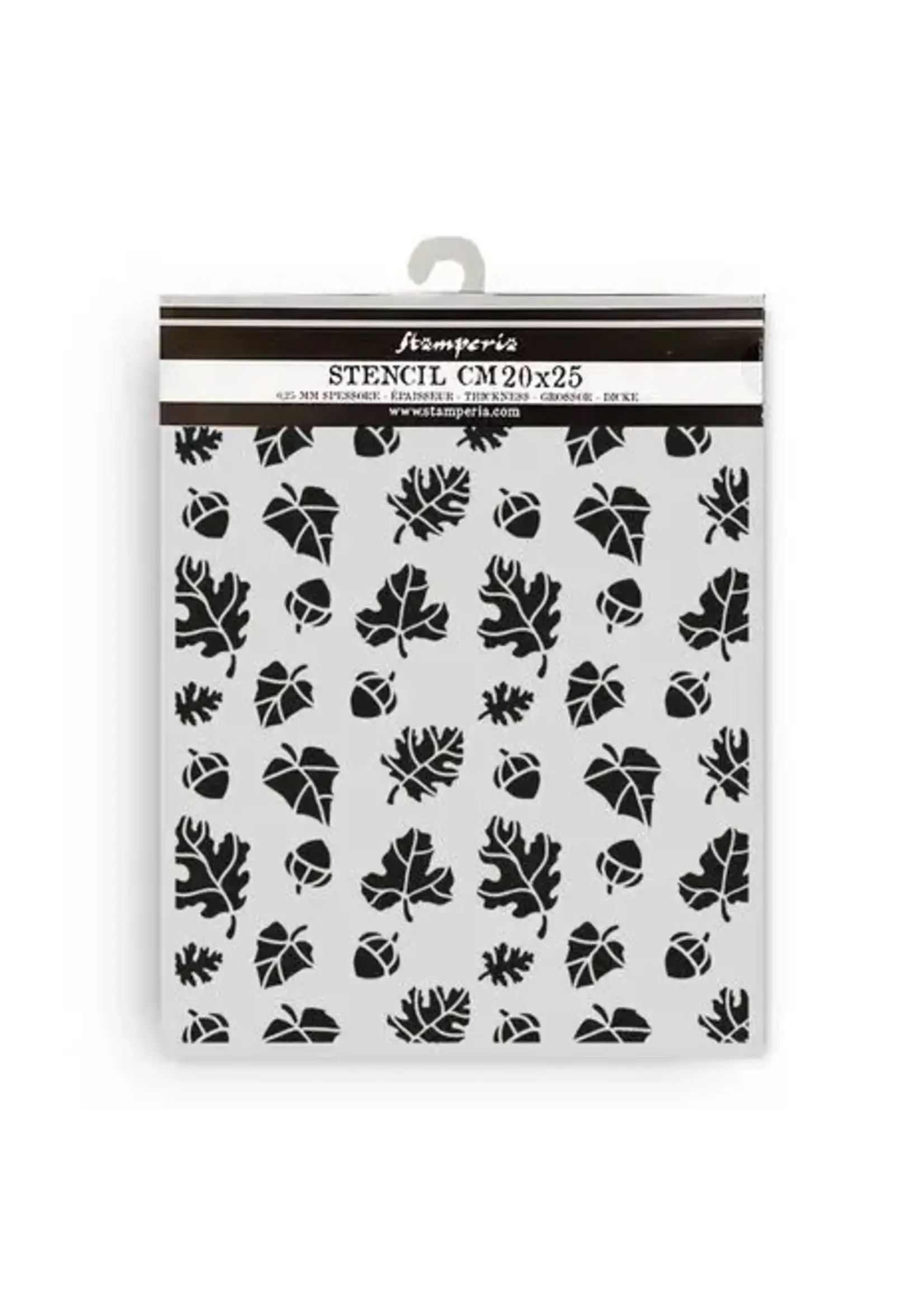 Whispering Woods Thick Stencil 20x25cm Leaves and Acorns Pattern (KSTD187)