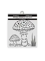 Whispering Woods Thick Stencil 12x12cm Mushrooms (KSTDS59)