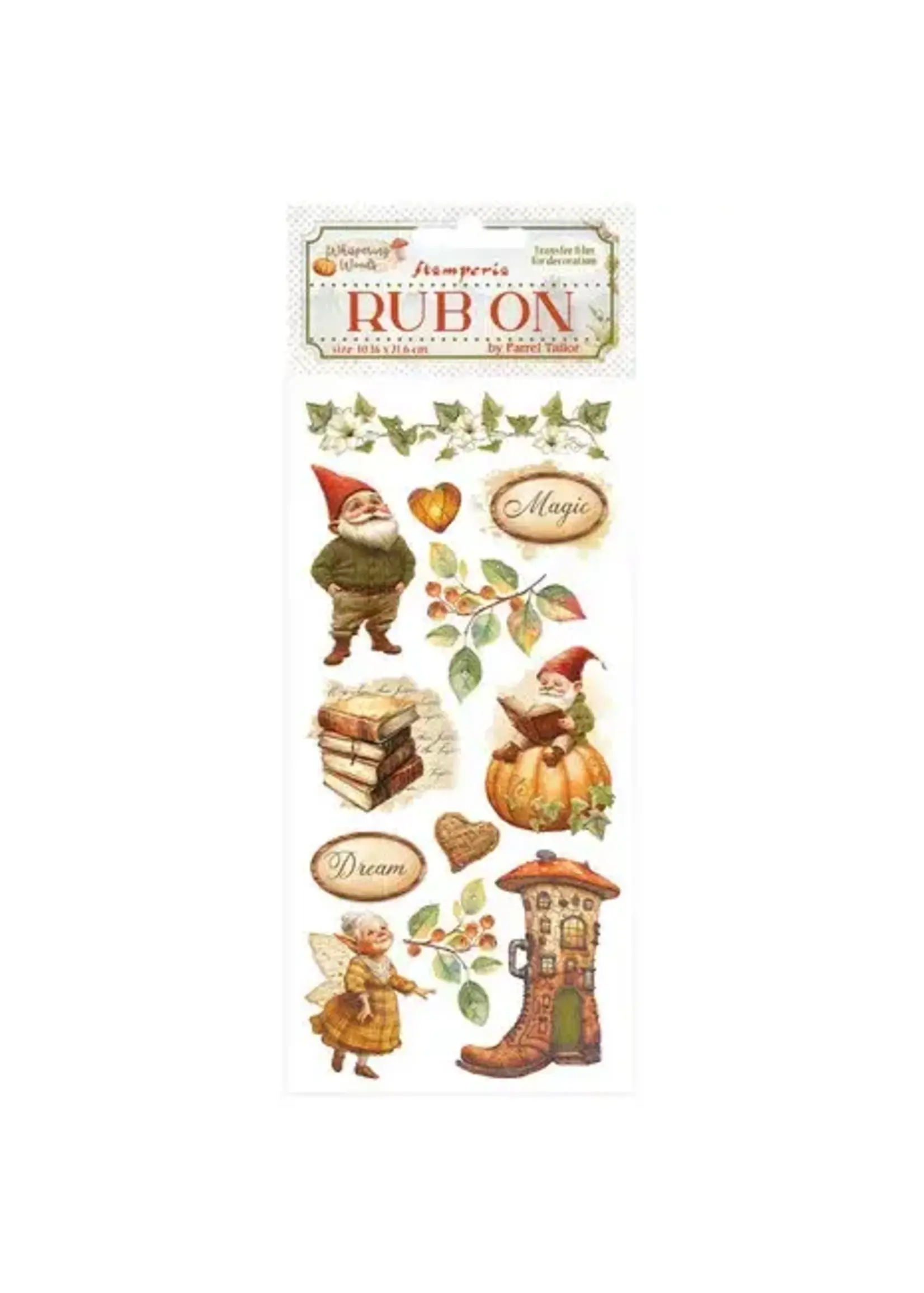 Whispering Woods Rub-On 4x8,5 Inch Gnome (DFLRB186)