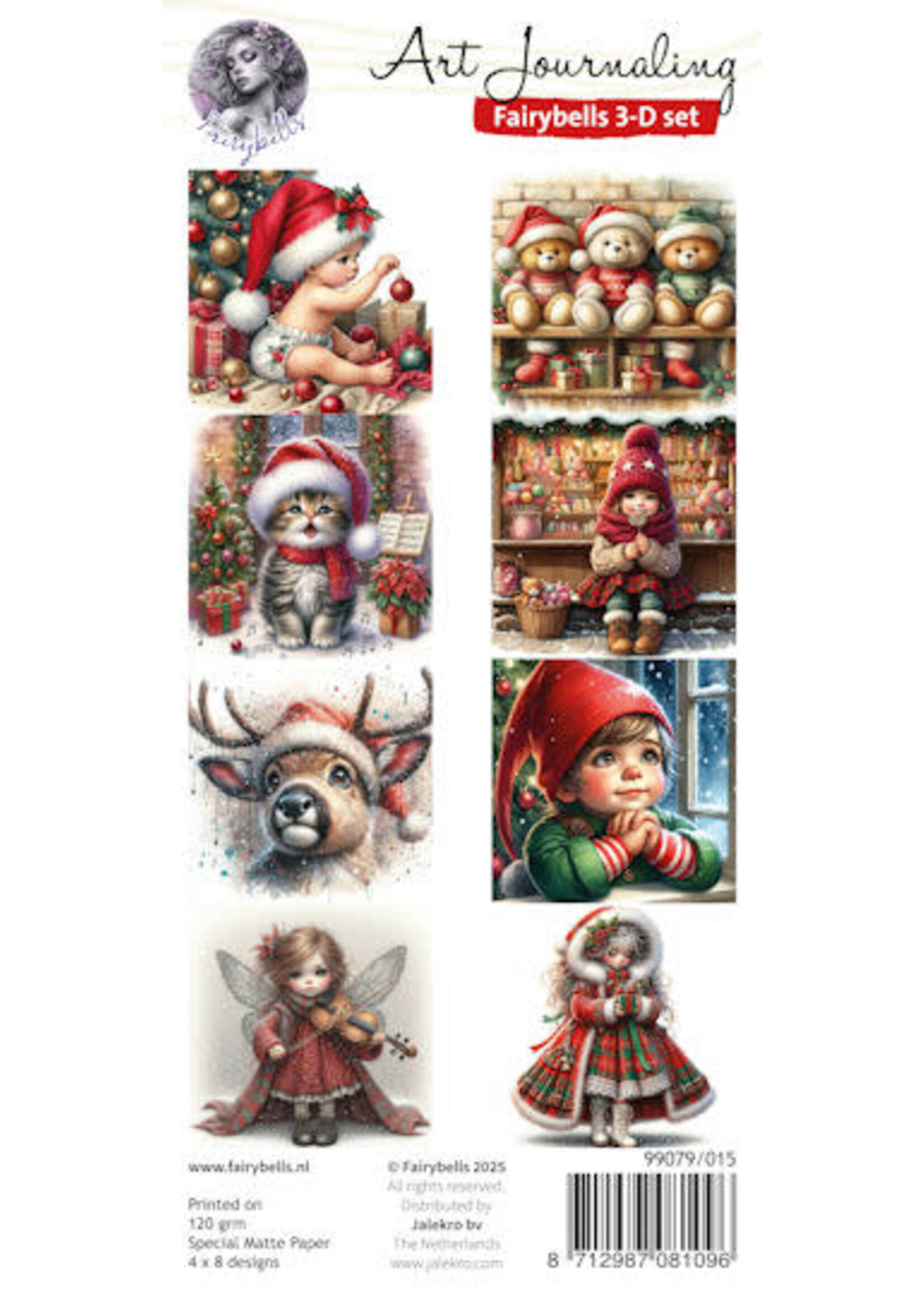 Fairybells 3-D setje Kerst rood
