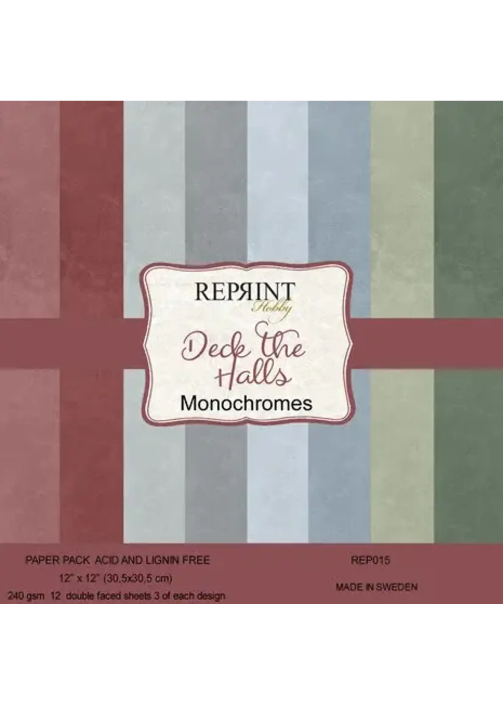 Deck the Halls Monochromes 12x12 Inch Cardstock (REP015)