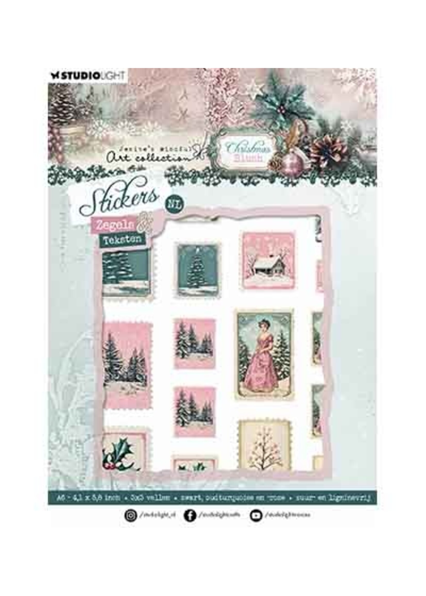 JMA-CB-STIC53 - Zegels & Teksten Christmas Blush