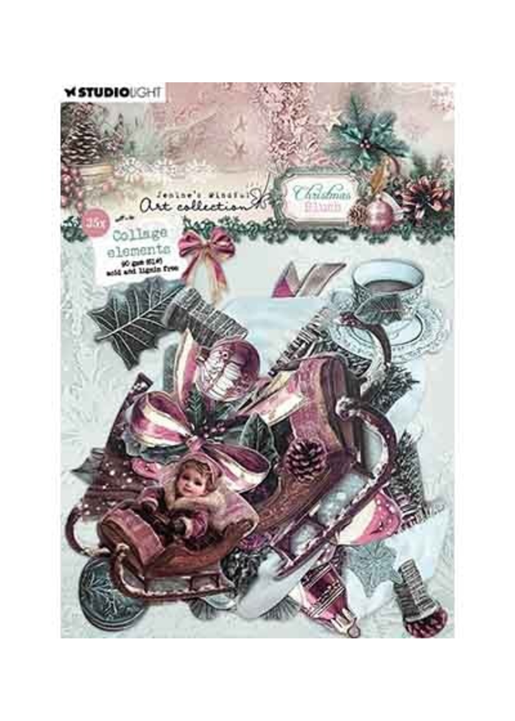JMA-CB-PE45 - Collage elements Christmas Blush