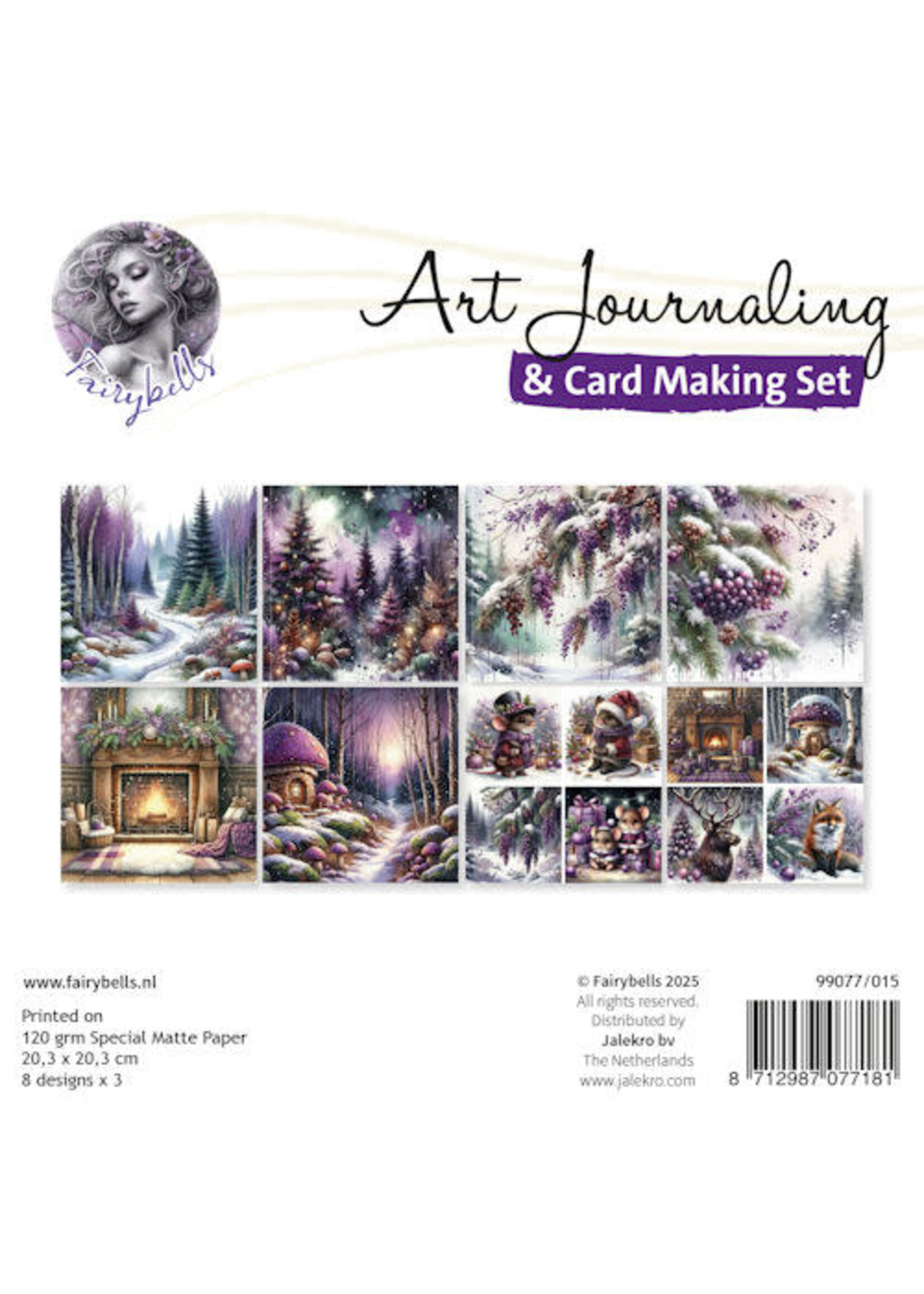 Art Journaling & Card Making Set Kerst paars
